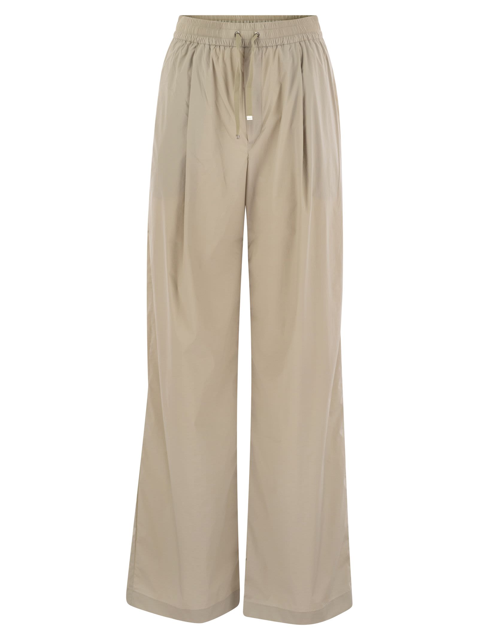 Shop Herno Stretch Nylon Trousers In Beige