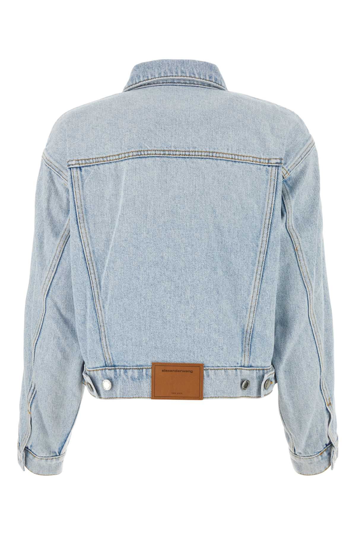 Shop Alexander Wang Denim Jacket In Bleach