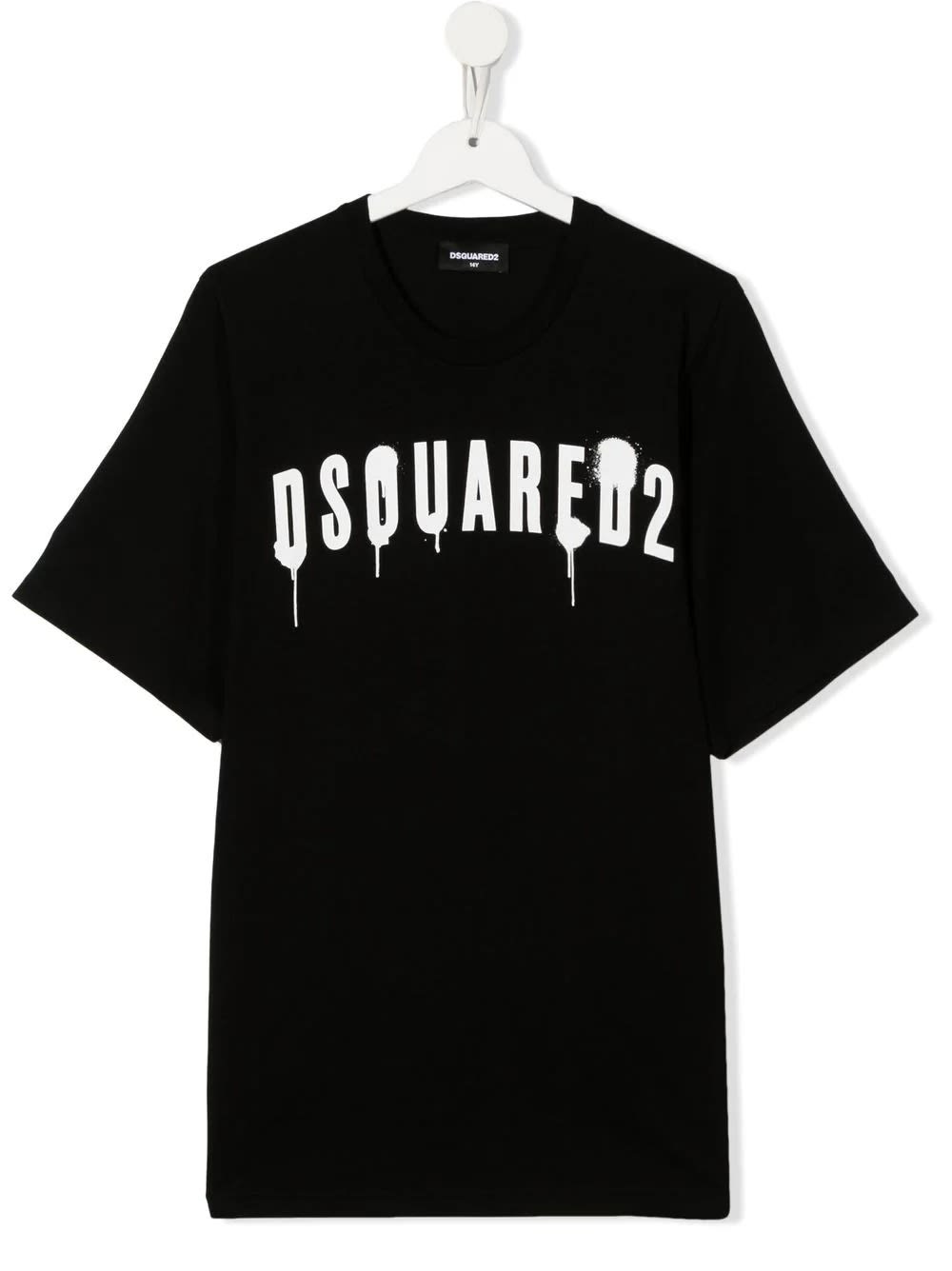 Dsquared2 Kids Black T-shirt With Spray Effect Logo