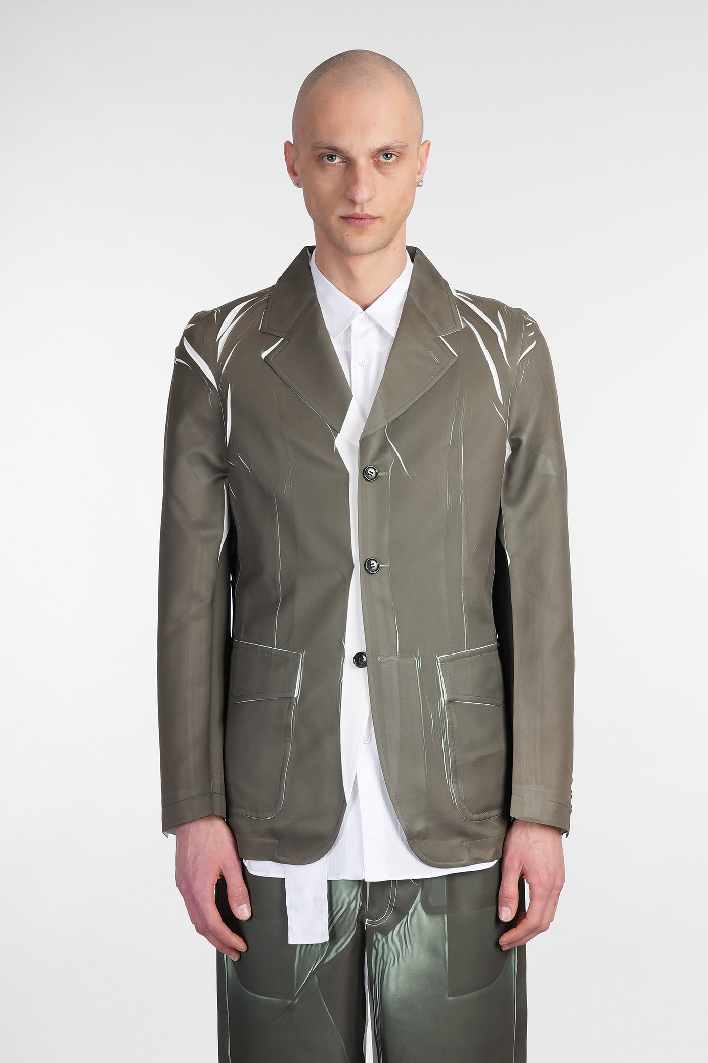 Blazer In Green Polyester