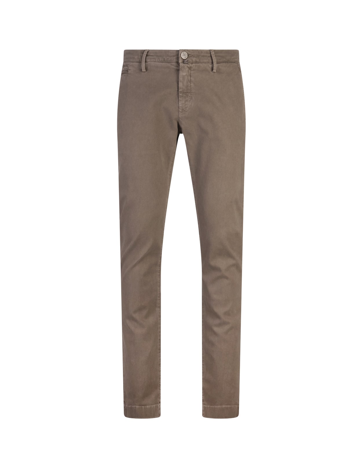 JACOB COHEN BOBBY SLIM FIT TROUSERS IN BEIGE GARMENT-DYE TWILL 