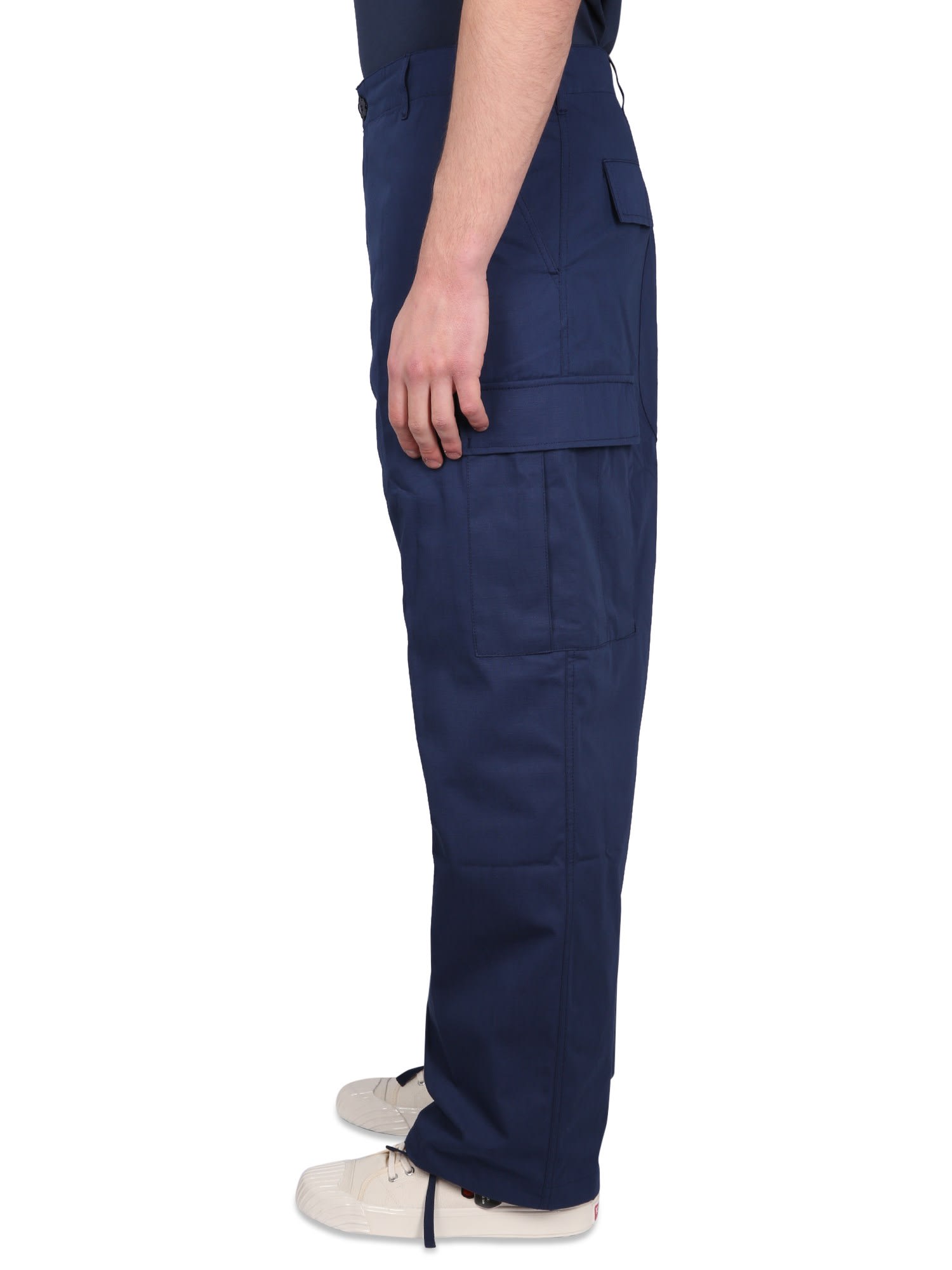 Kenzo Blue Cargo Trousers In Blue