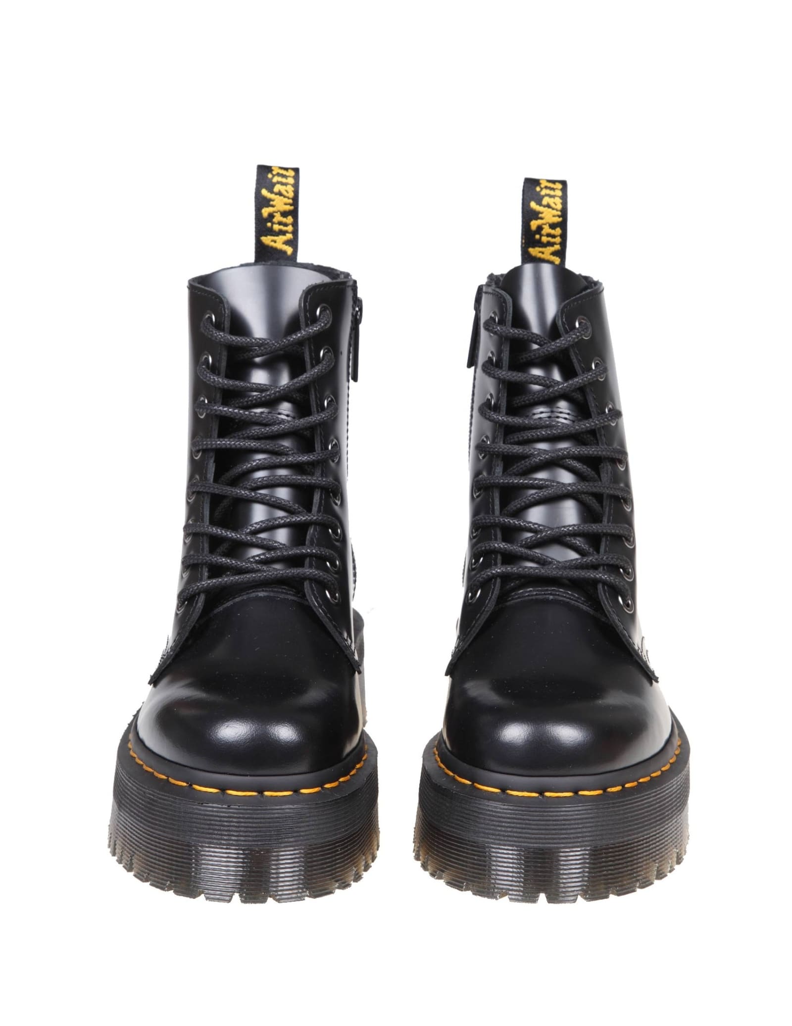 Shop Dr. Martens' Audrick Chelsea Platform Boots In Leather In Black Polished