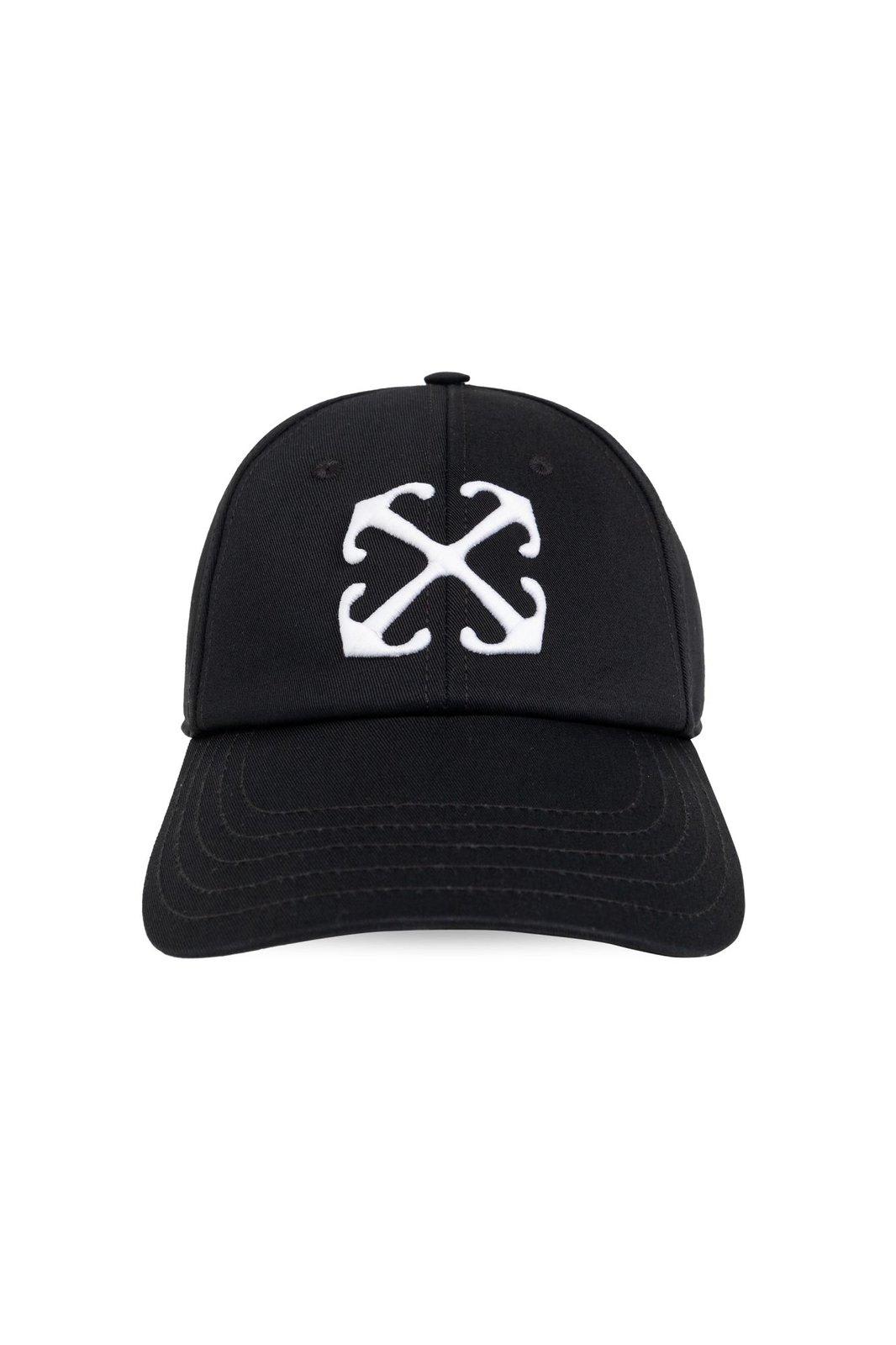 Shop Off-white Logo Embroidered Baseball Cap In Black/white