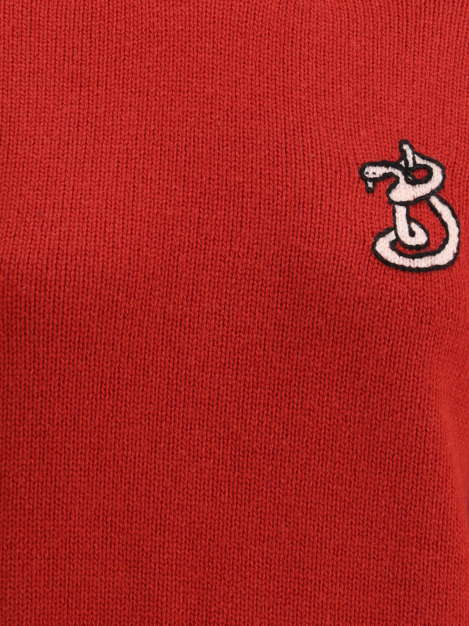 Burberry B Snake Wool Cashmere Sweater In Red