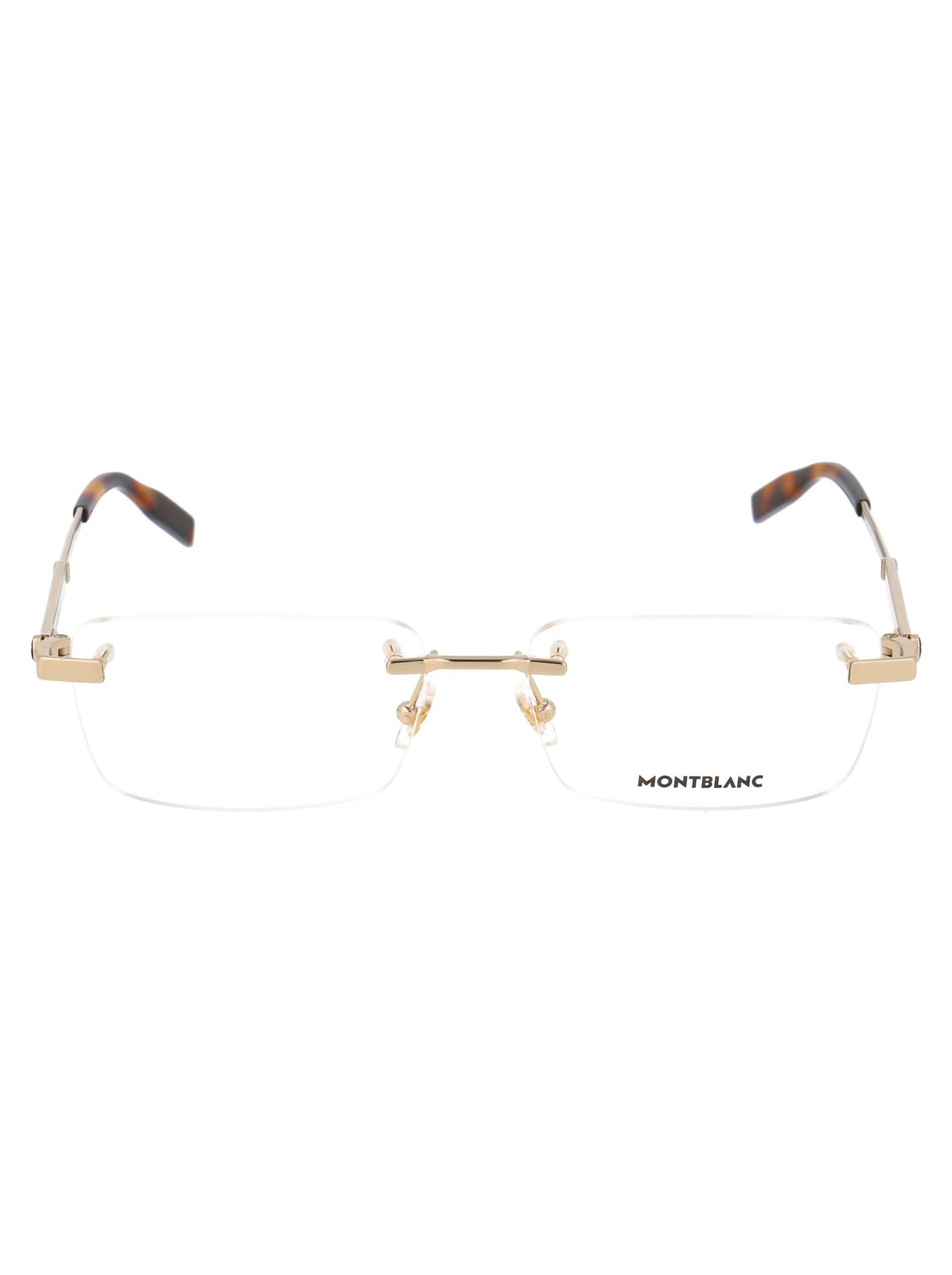 Montblanc Mb0030o Glasses In 002 Gold Gold Transparent