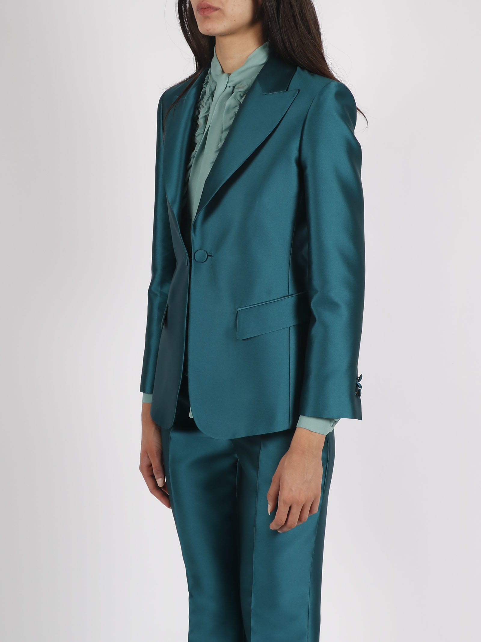 Shop Alberta Ferretti Tailored Blazer In Blu
