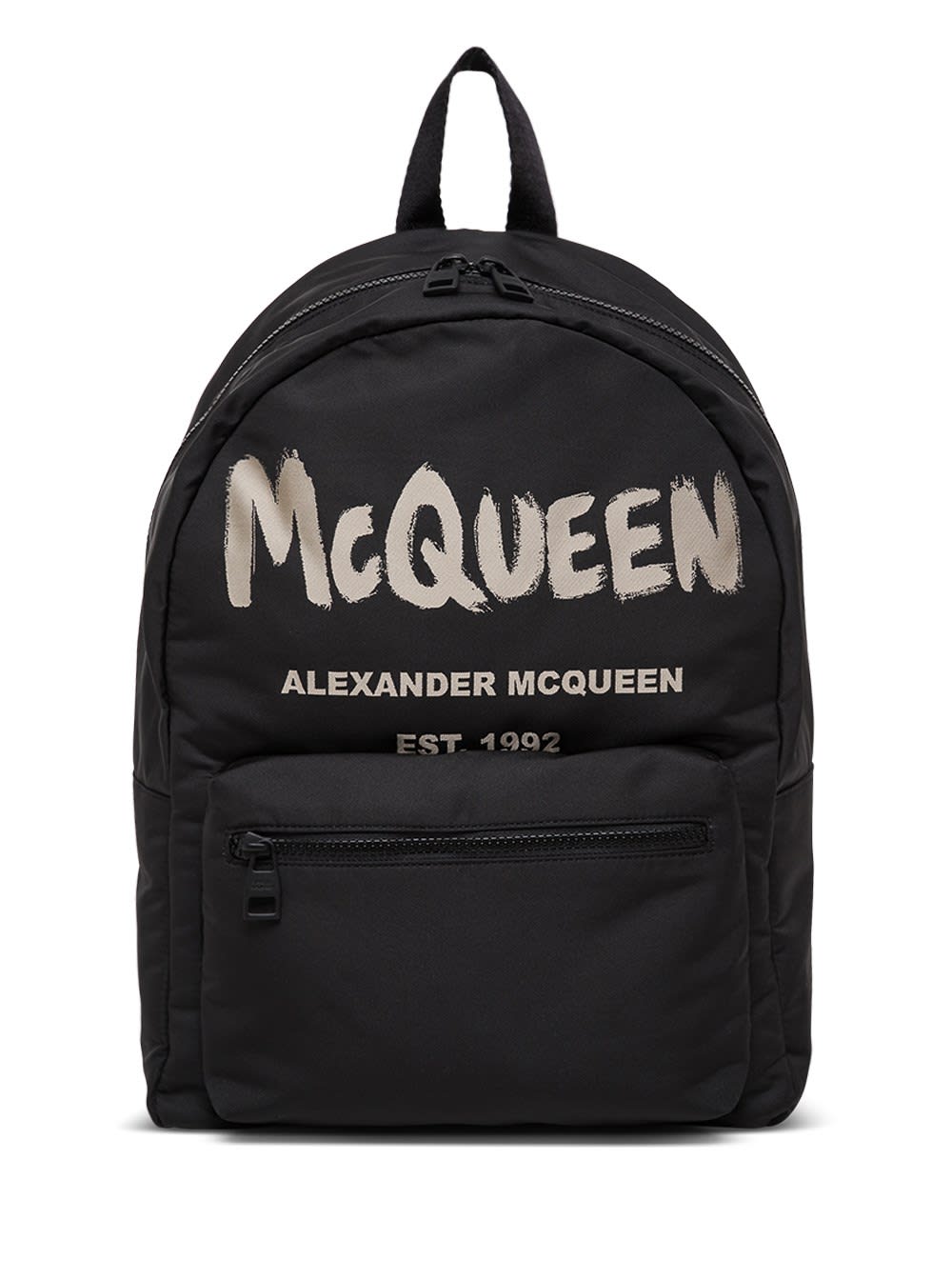 Alexander McQueen Metropolitan Graffiti Fabric Backpack With Logo
