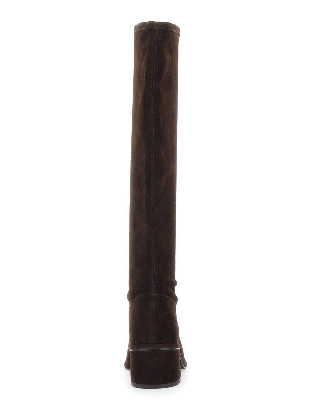 Tory Burch Brown Knee-high Boots With Block Heel In Suede Woman In Brown
