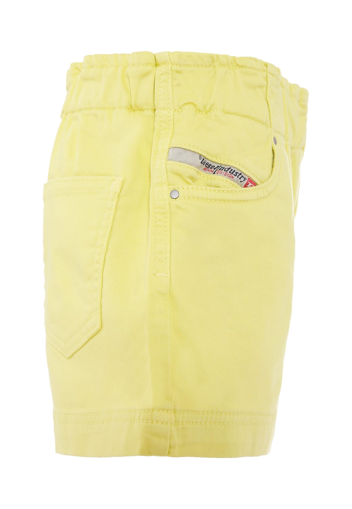 Diesel Yellow Shorts For Girl With Logo In Yellow