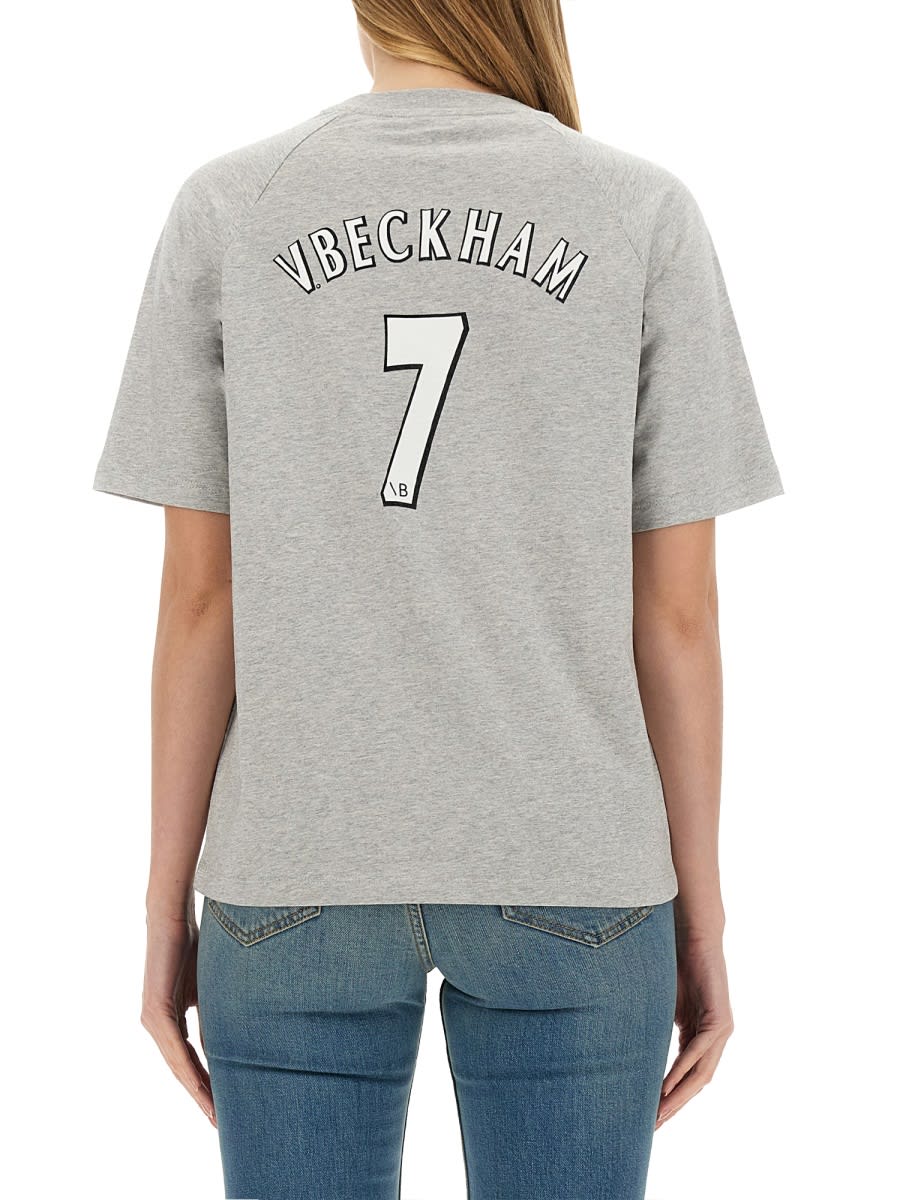 Shop Victoria Beckham T-shirt With Logo In Grigio