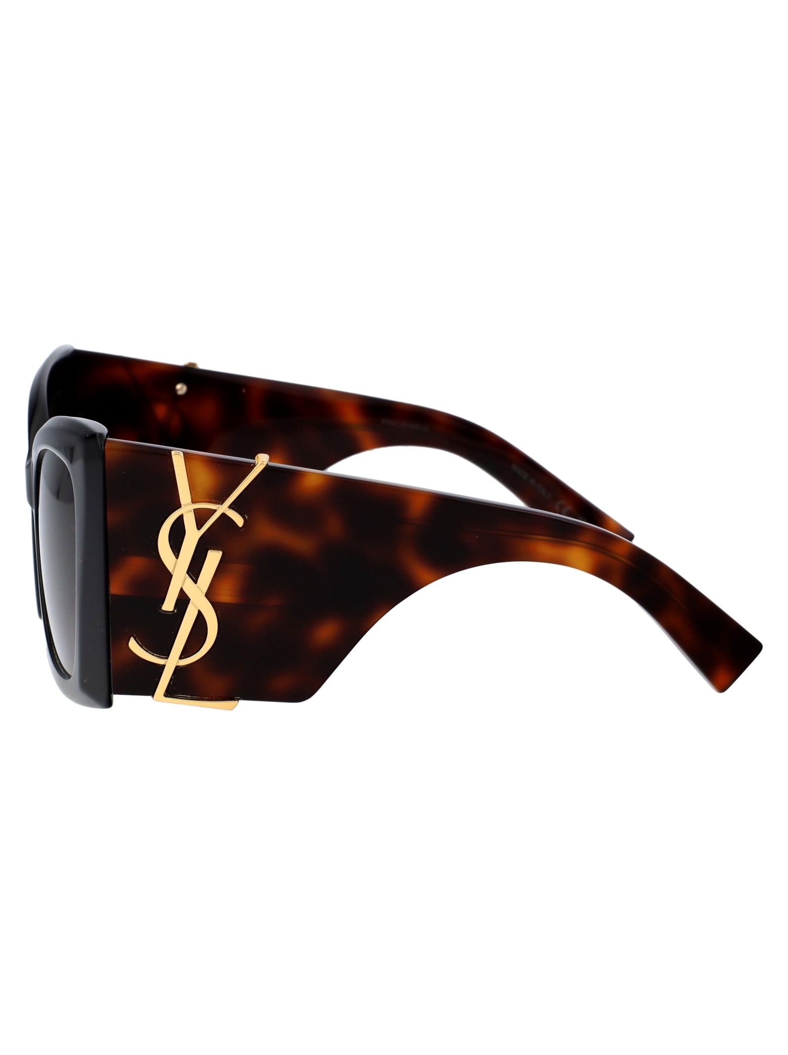 Shop Saint Laurent Sl M119 Blaze Sunglasses In 003 Black Havana Black