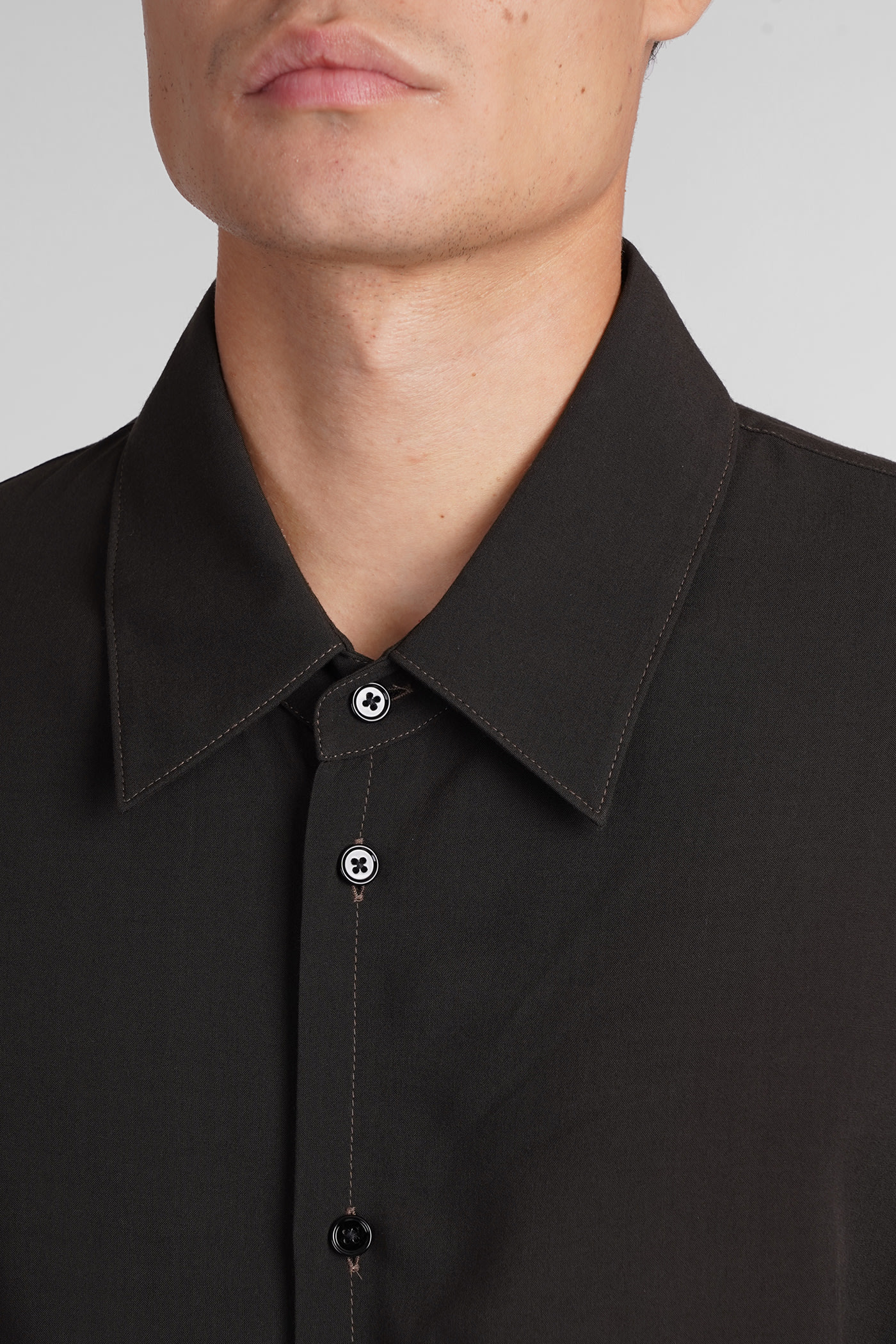 Lemaire Loop Shirt In Brown
