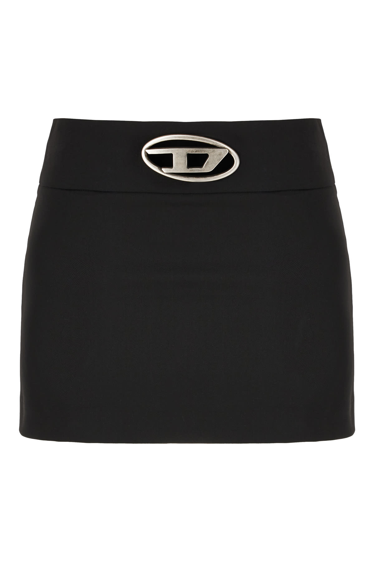 Shop Diesel Black Stretch Polyester Blend O-dixy Mini Skirt