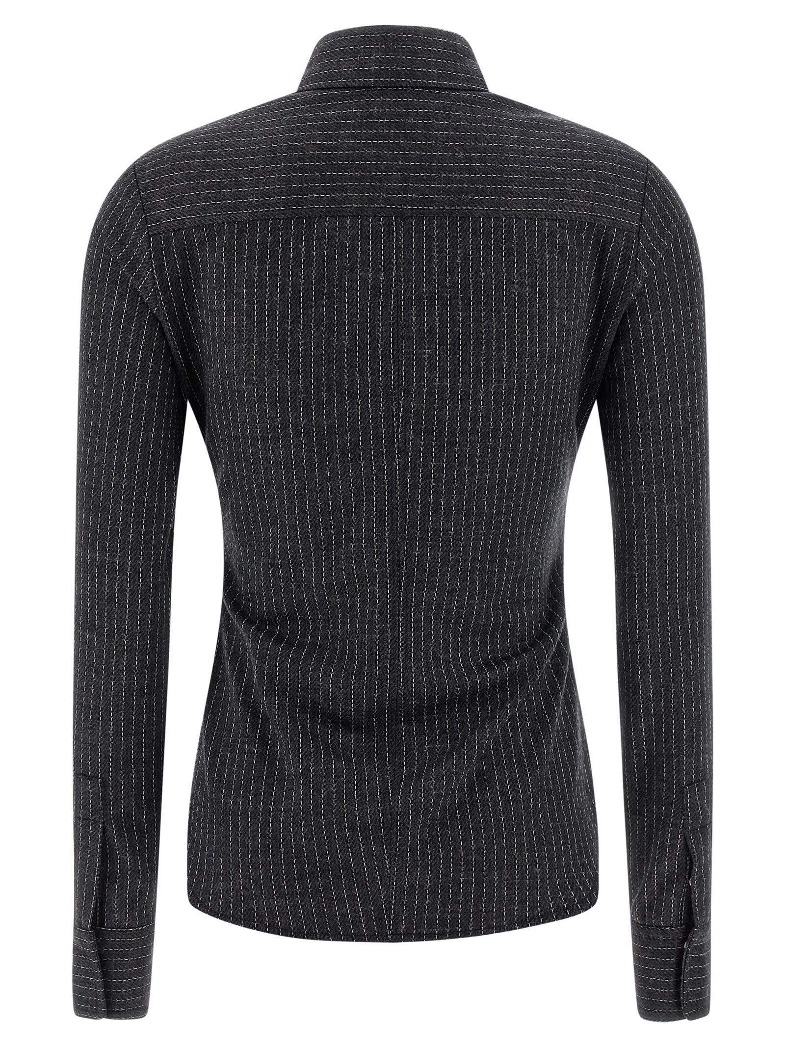 Isabel Marant Tailored Pinstripe Long Sleeve Shirt In Gray