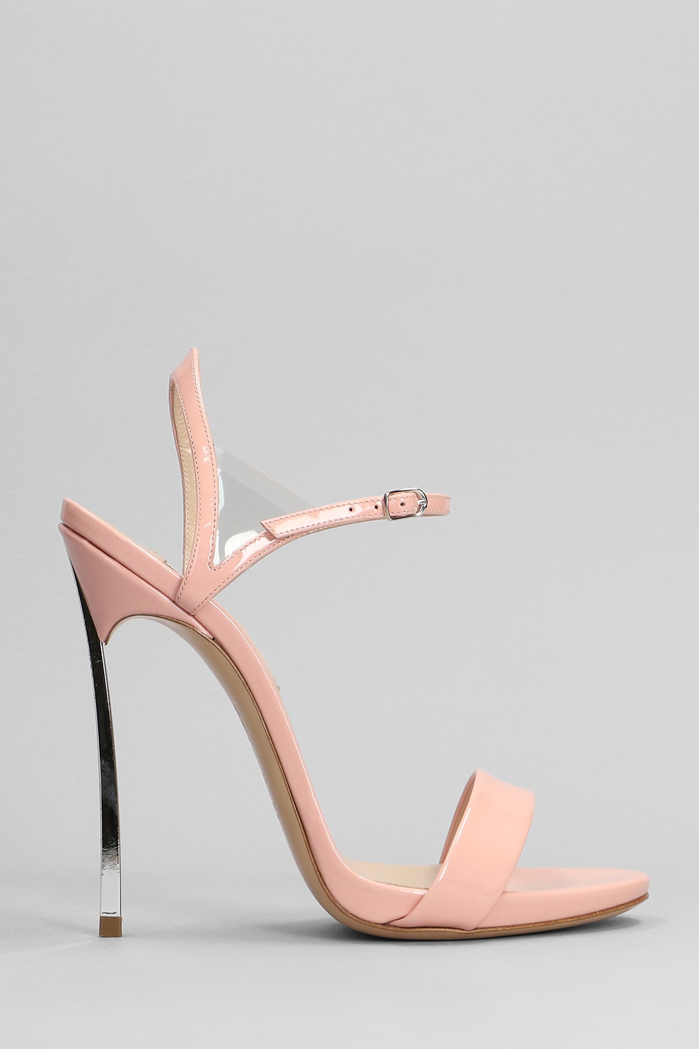 Sandals In Rose-pink Patent Leather