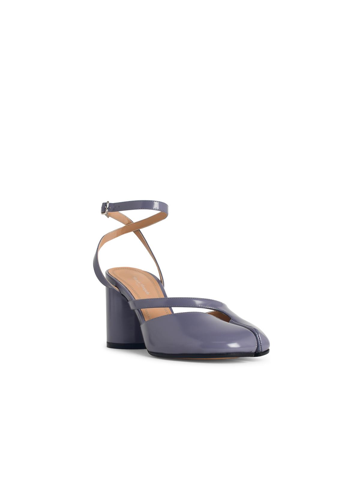 Maison Margiela Tabi Purple Leather Sandals In Purple