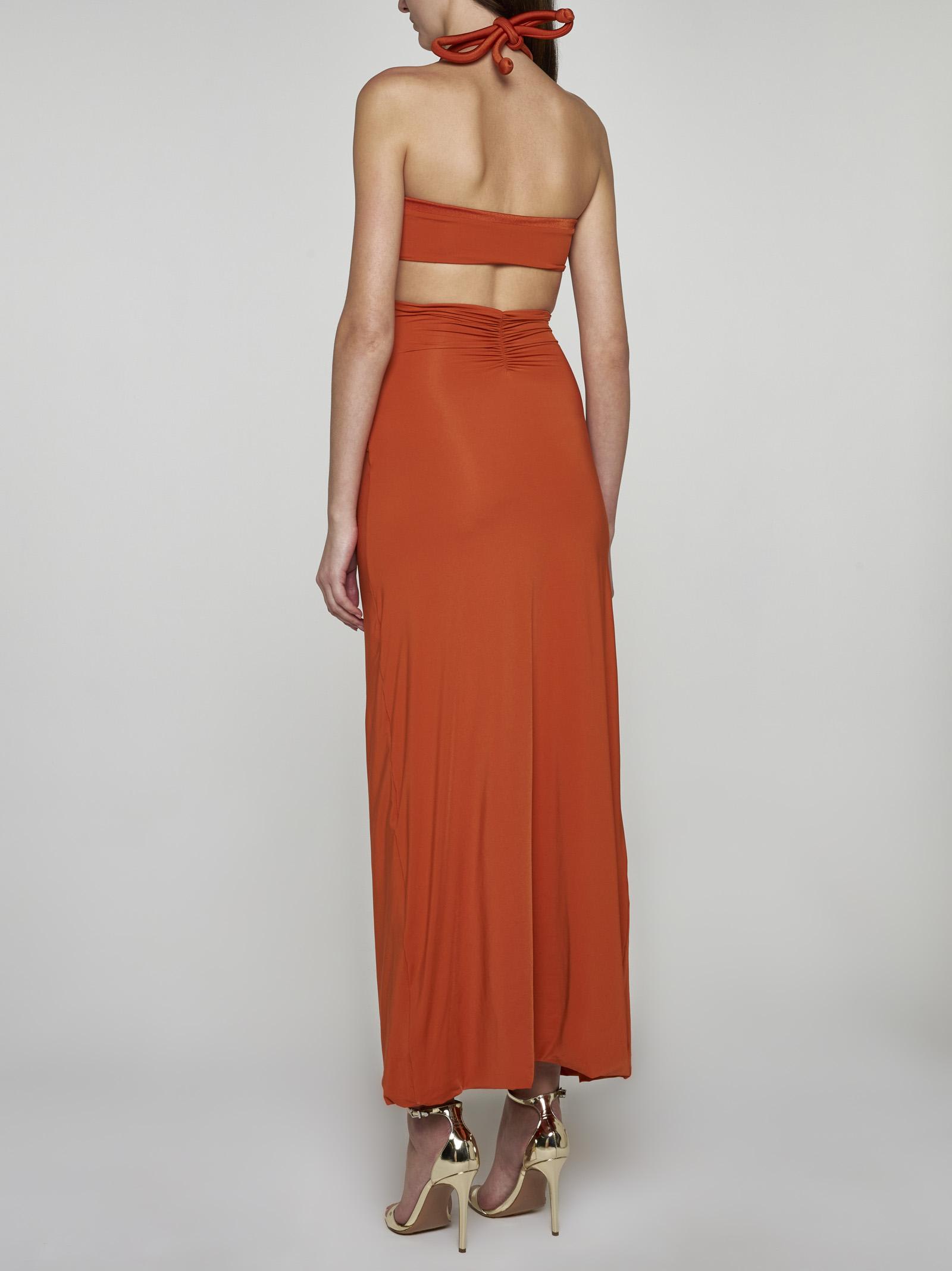 Shop Maygel Coronel Migramah Long Dress In Orange