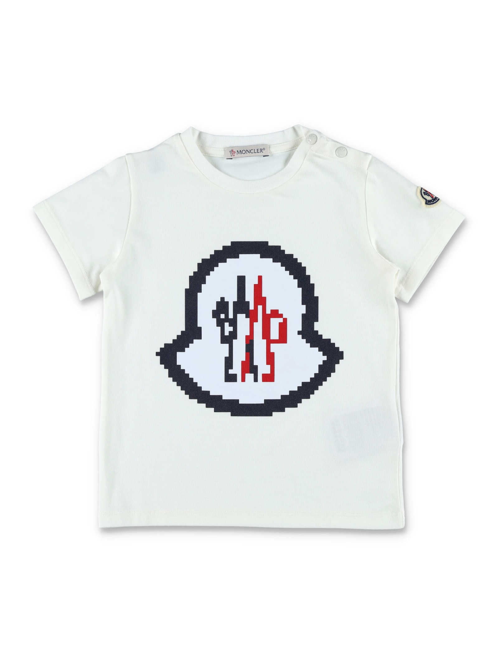 Shop Moncler Short Sleeves T-shirt In White