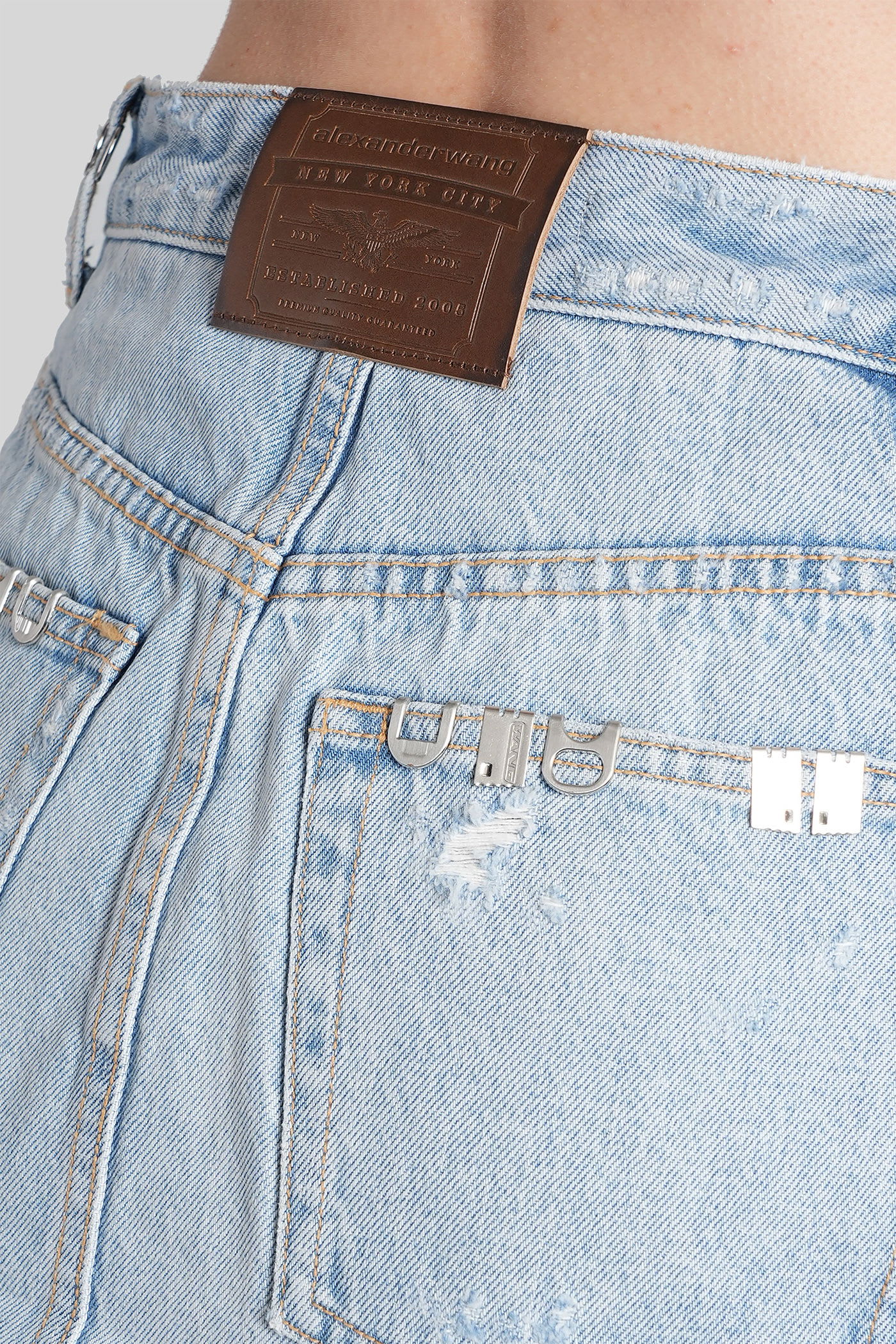 Alexander Wang Shorts In Blue Cotton In Blue
