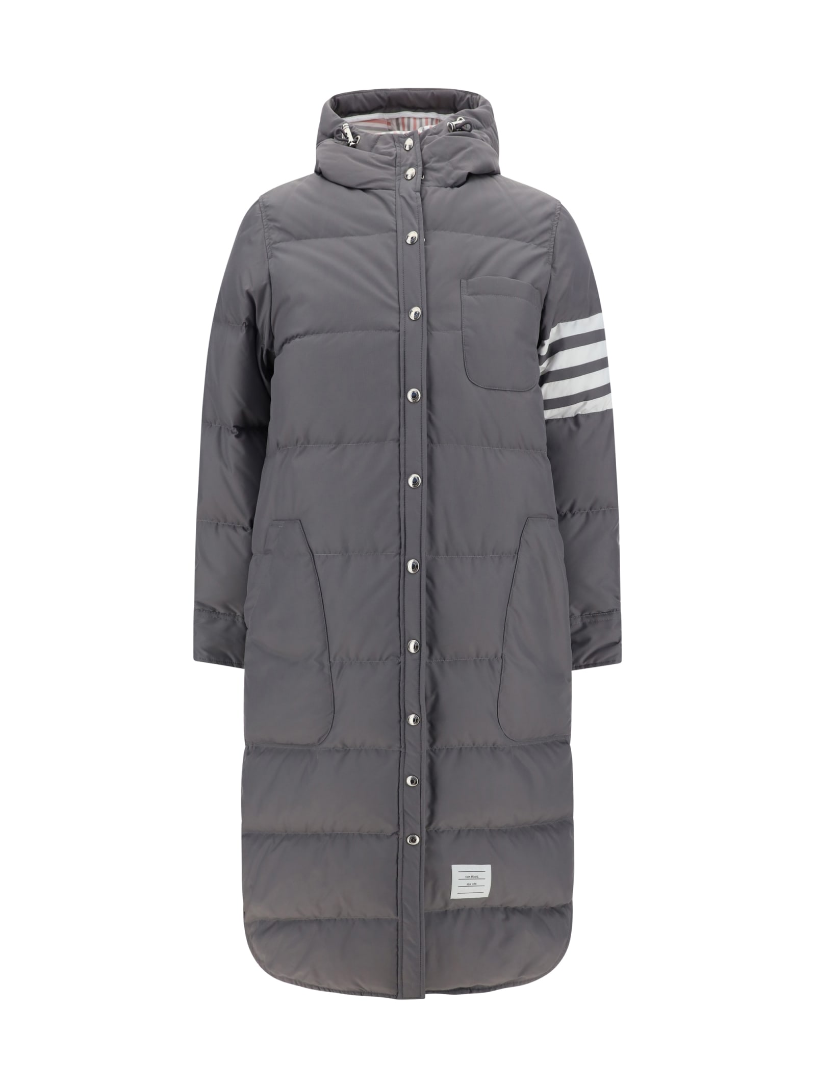 Shop Thom Browne Oversized Down Jacket In Grey