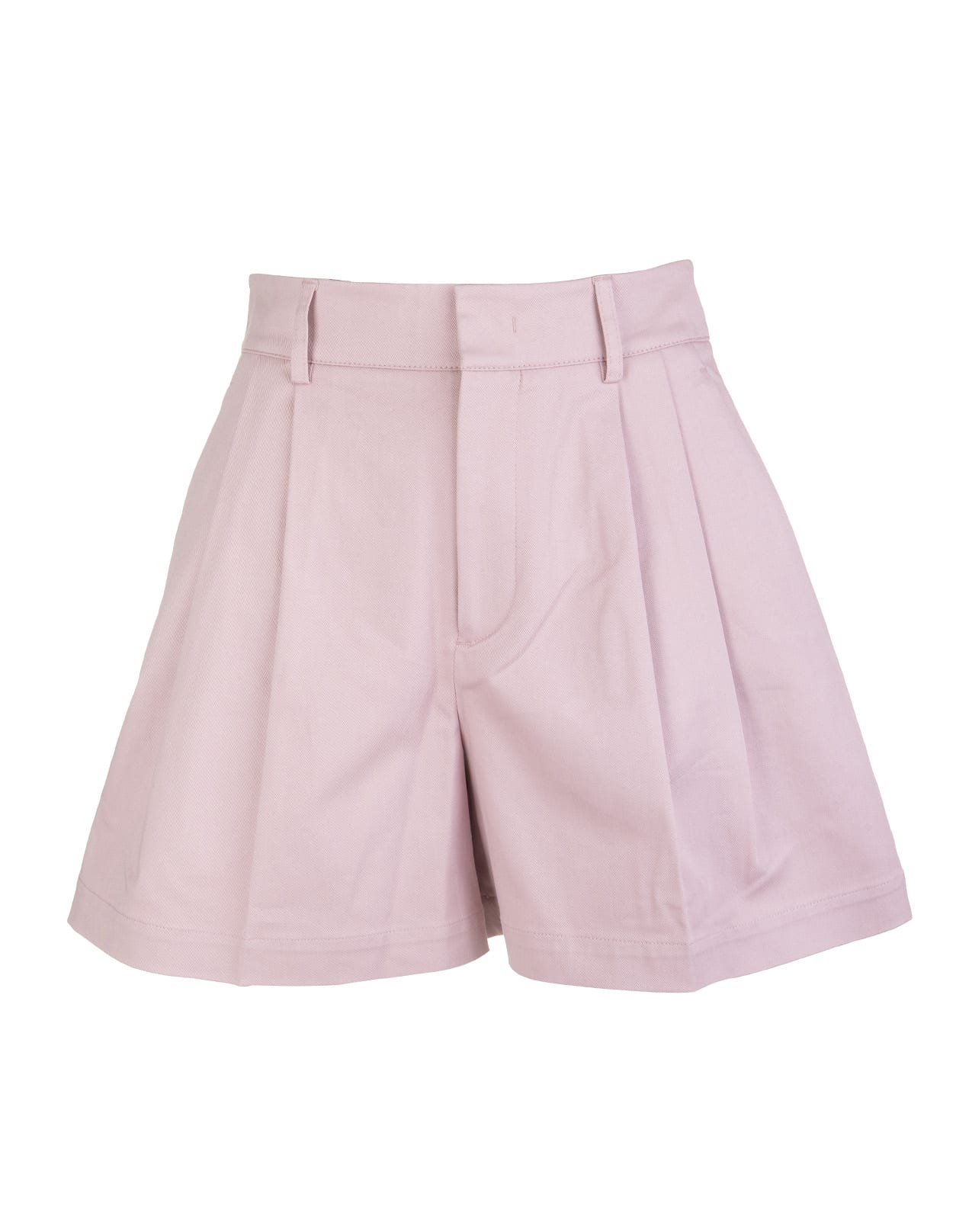 RED Valentino Pink Poplin Shorts With Pleats