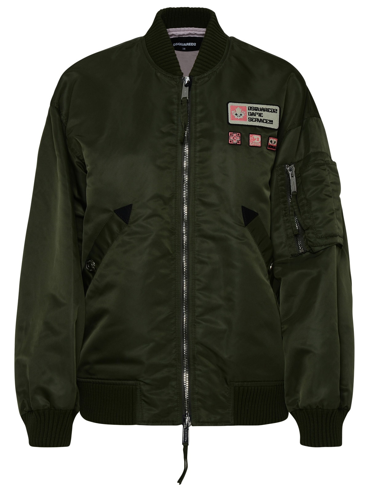Shop Dsquared2 Bomber Jacket In Green Nylon