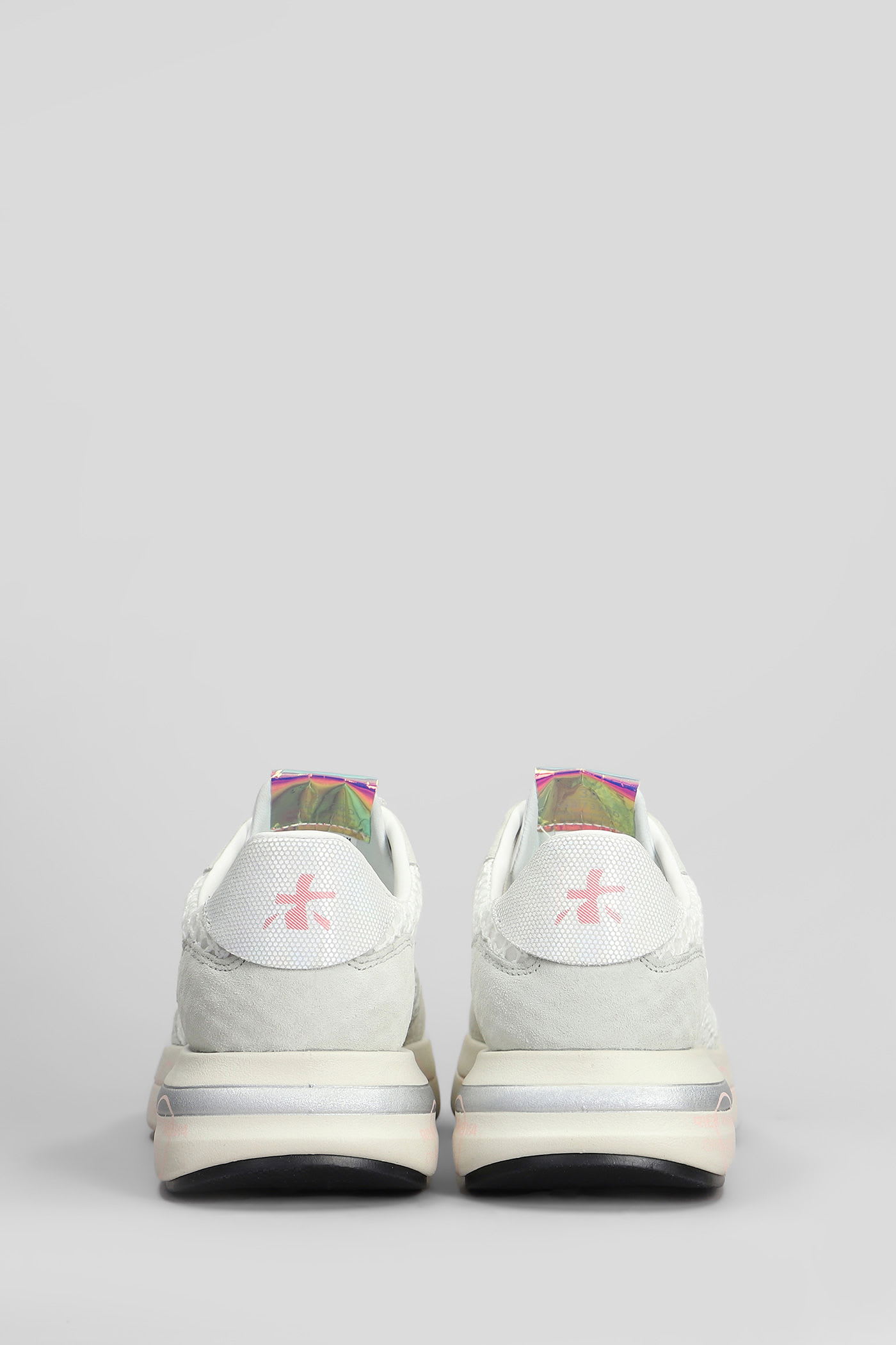 Premiata Cassie Sneakers In White Suede And Fabric In White