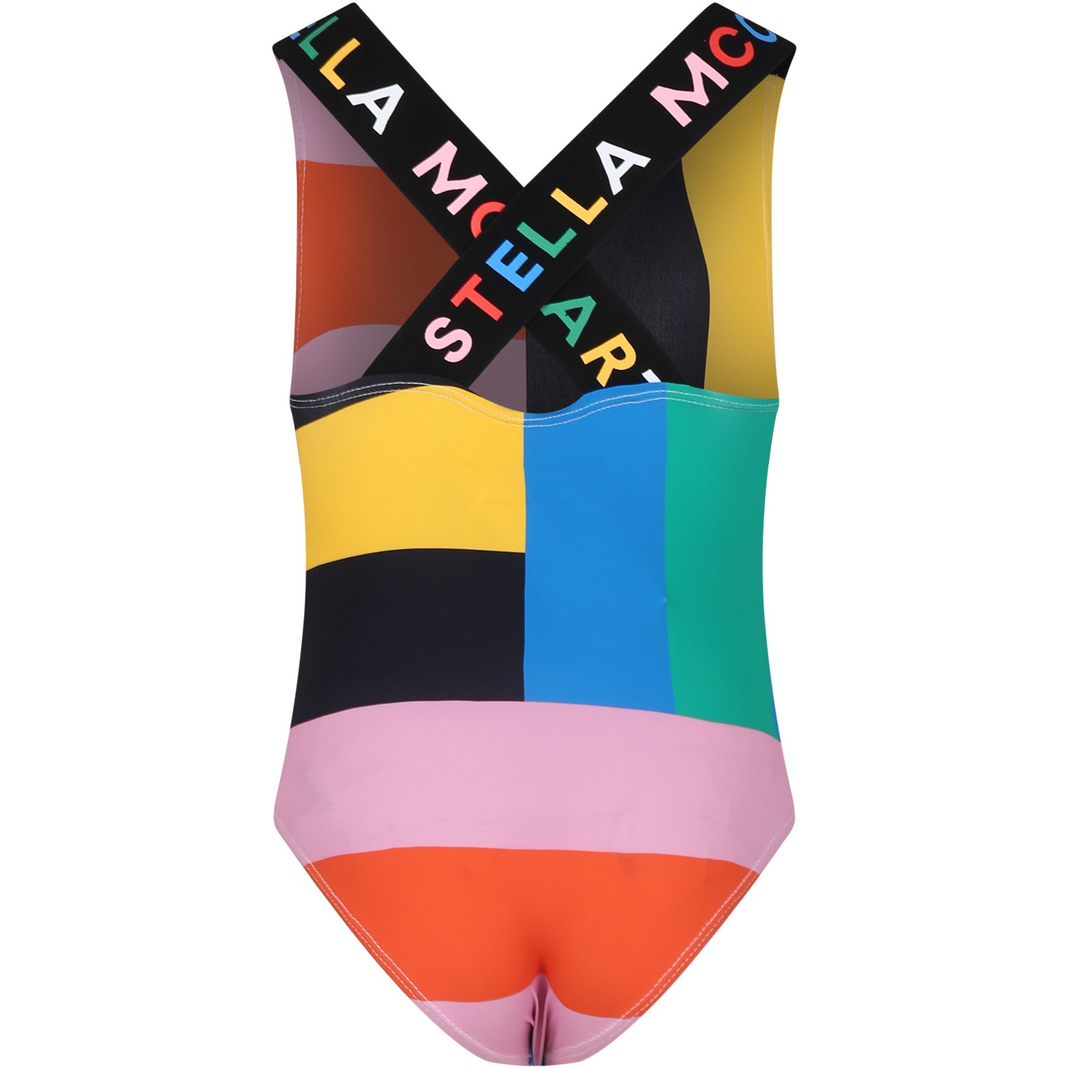 Shop Stella Mccartney Multicolor Swimsuit For Girl With Logo