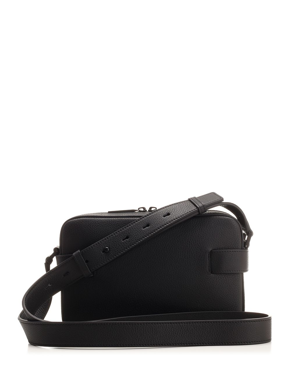 Shop Ferragamo Shoulder Bag With Gancini Buckles In Black