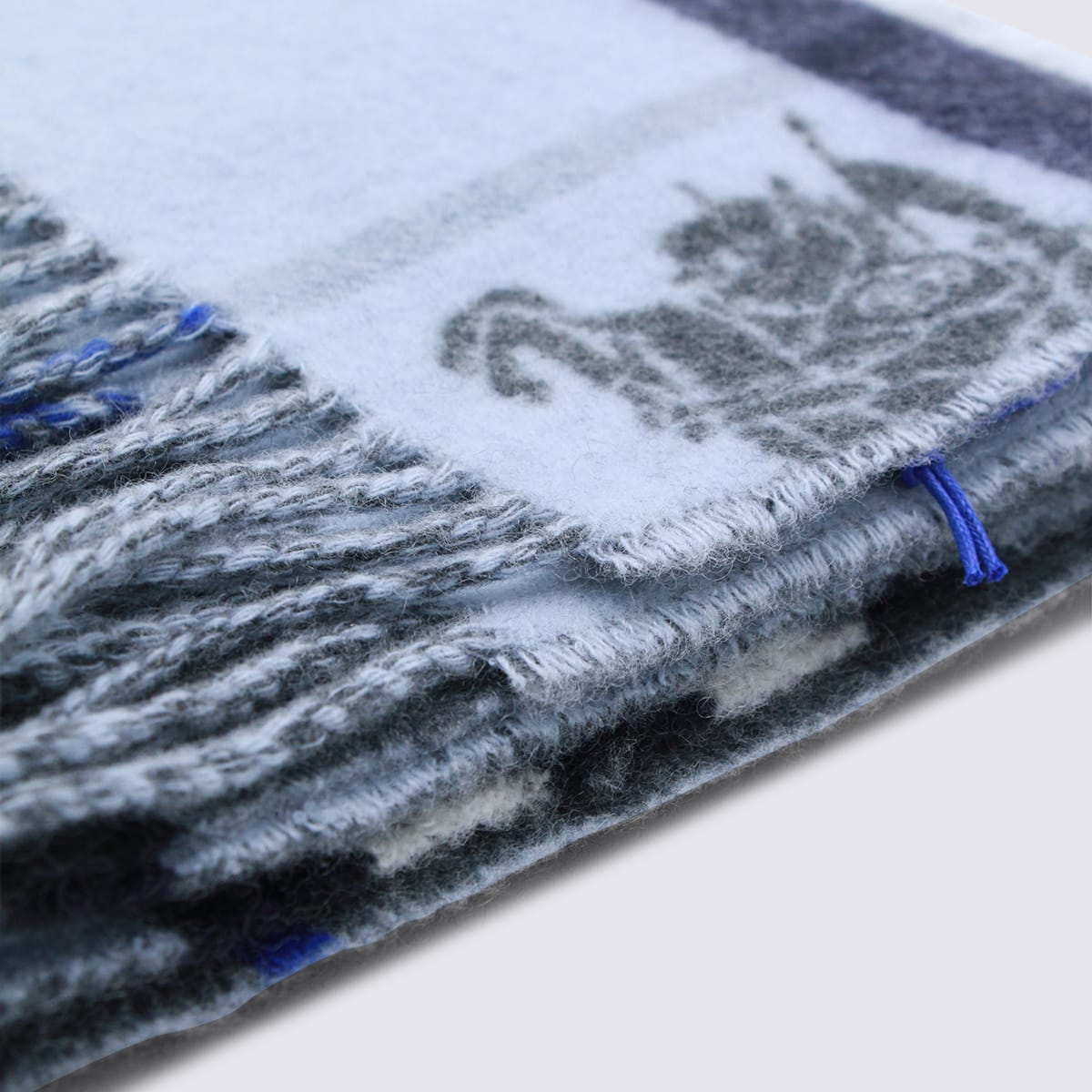 Burberry Blue Cashmere Scarf In Blue