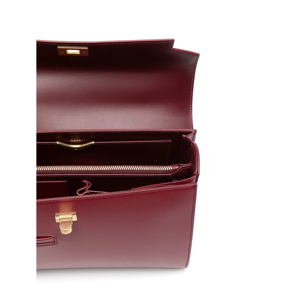 Anya Hindmarch Mortimer Shiny Leather Top-handle Bag In Red