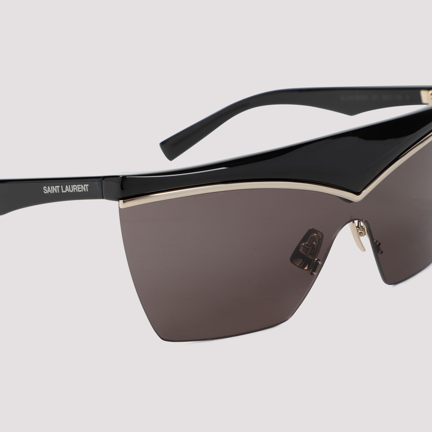 Saint Laurent Sl 614 Mask Sunglasses With Metal Accents In Black