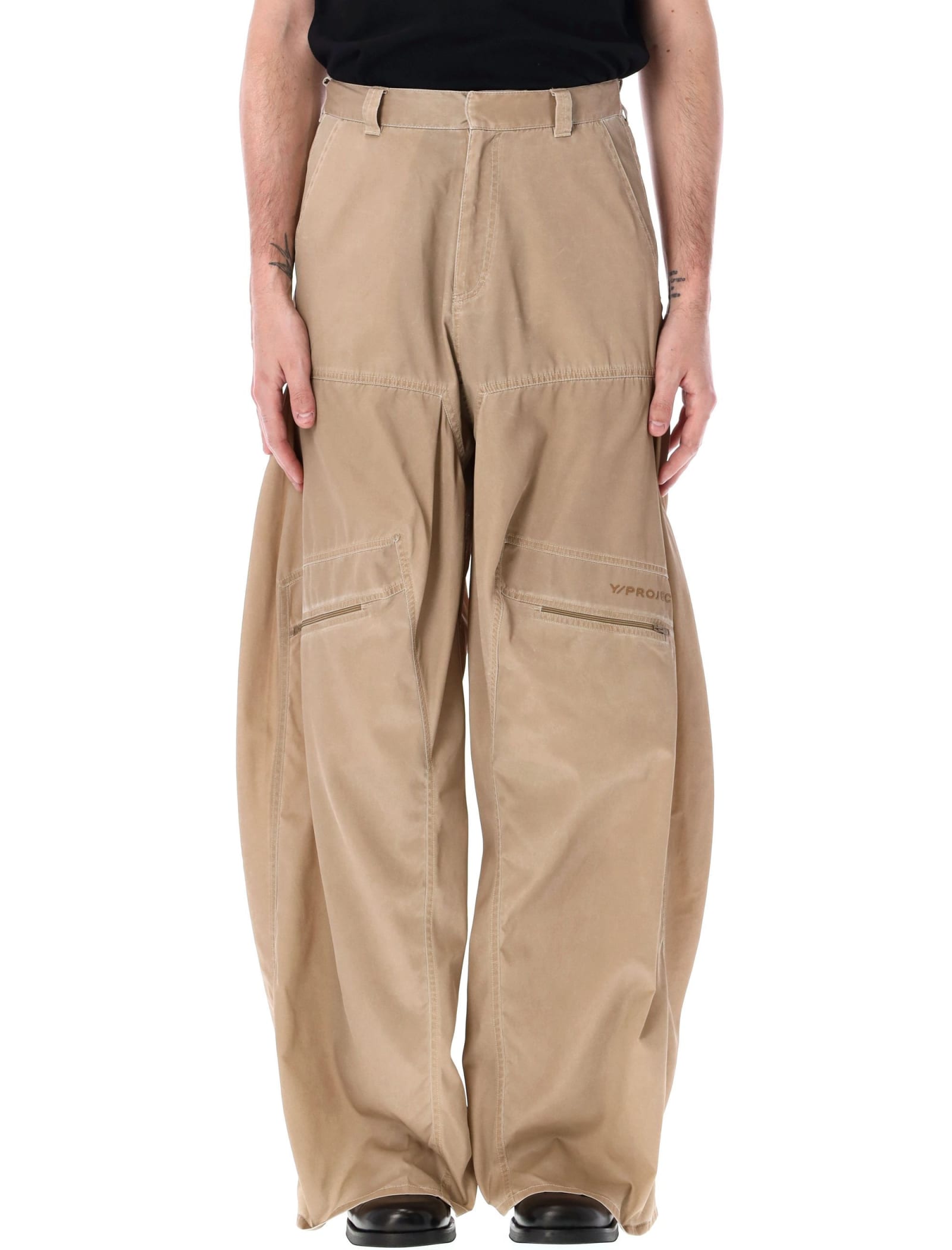 Shop Y/project Washed Pop-up Pant In Washed Beige
