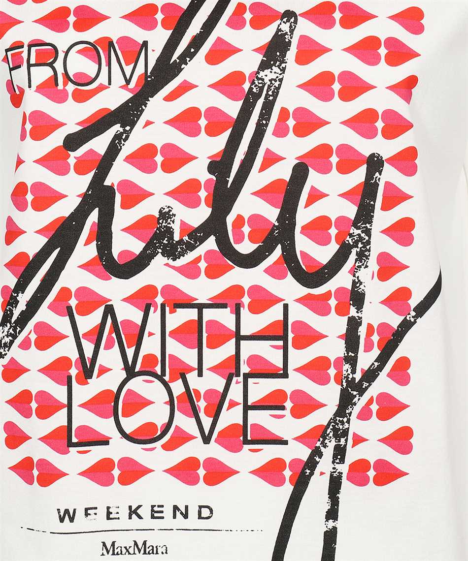 Weekend Max Mara Heart-print Cotton T-shirt In White