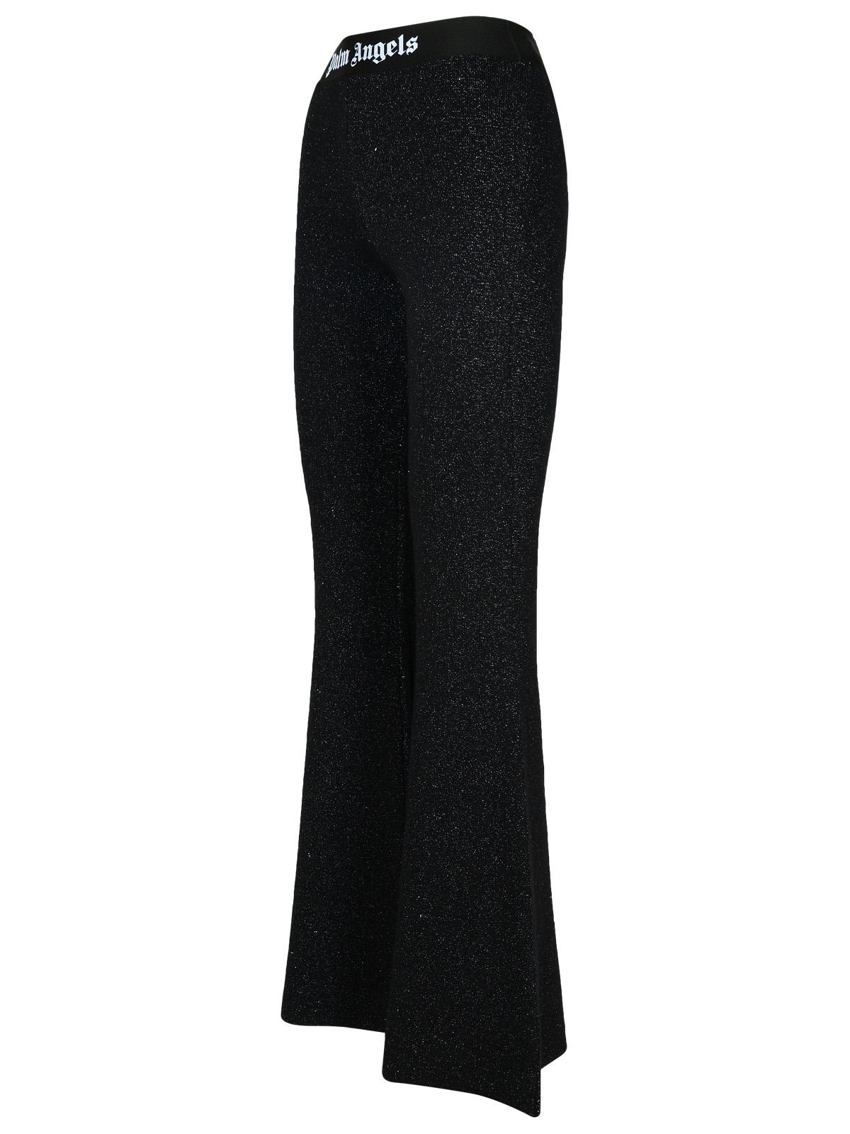 Shop Palm Angels Black Wool Blend Leggings