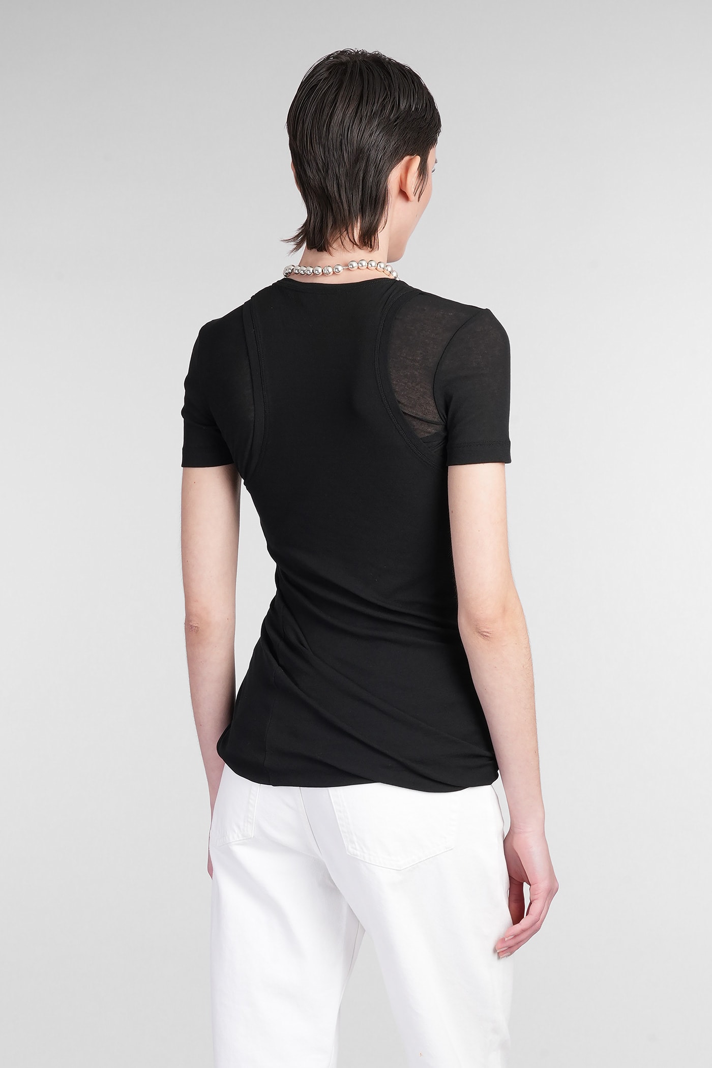 Jil Sander Top Cn Ls T-shirt In Black Cotton In Black