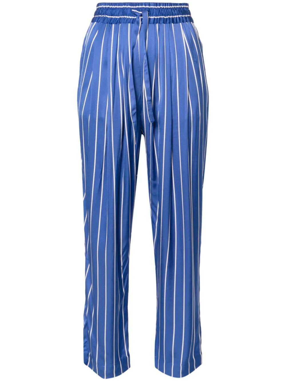 Shop Semicouture Keza Trouser In Misty Blue Stripes