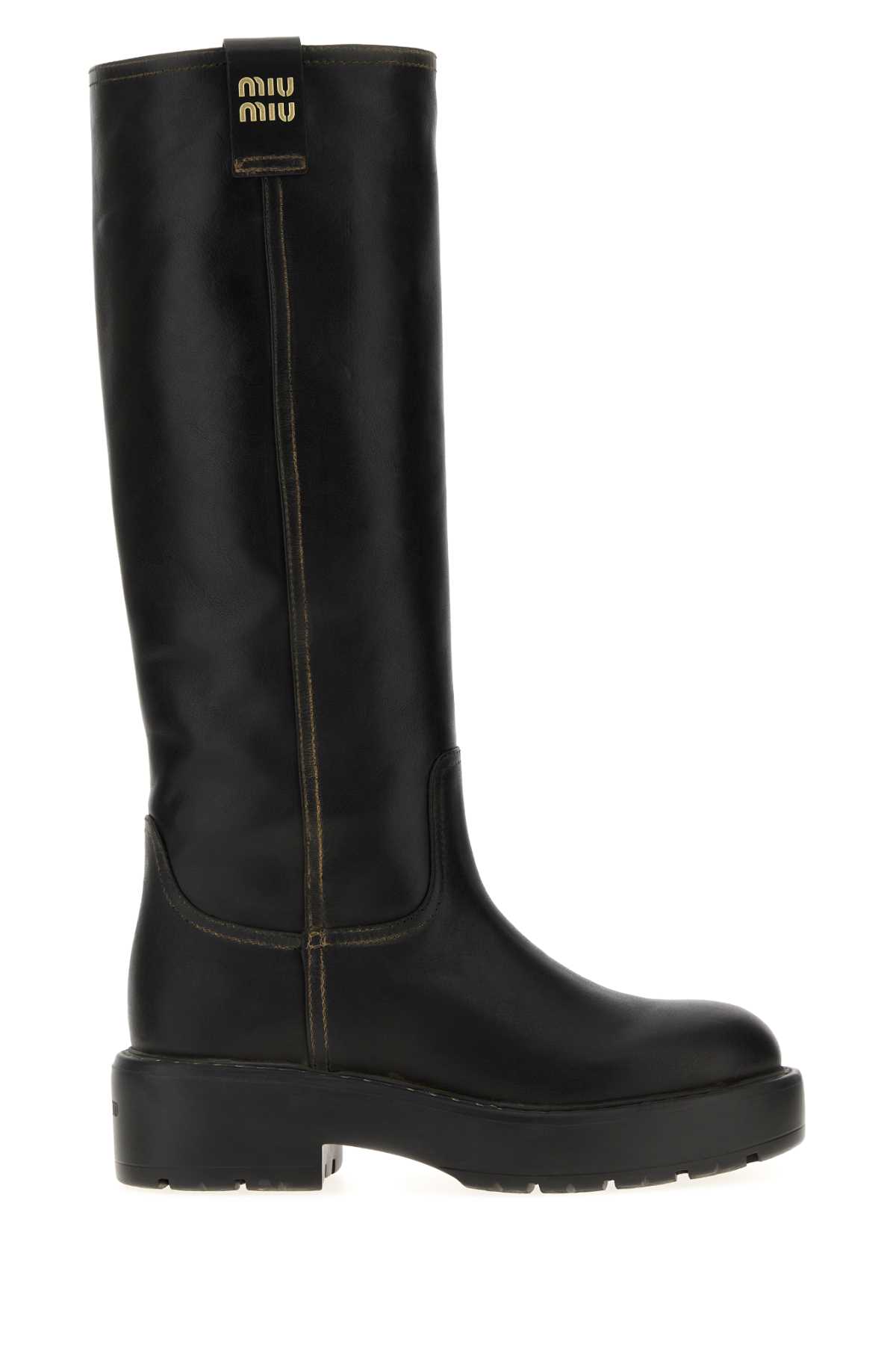 Miu Miu Black Leather Boots