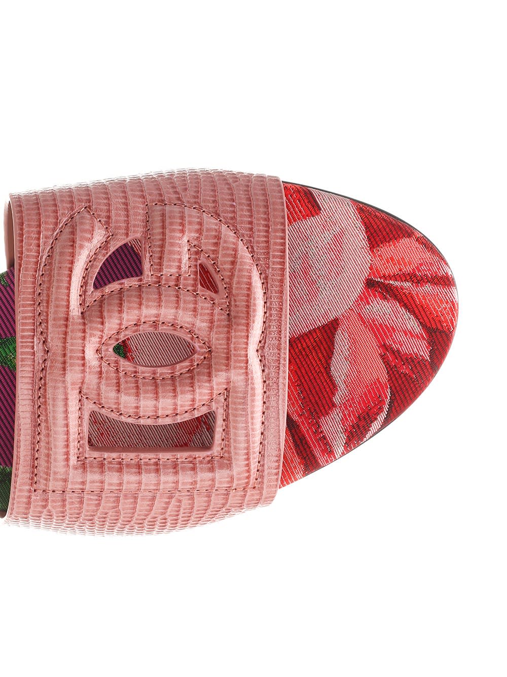 Shop Dolce & Gabbana Dg Slippers In Pink