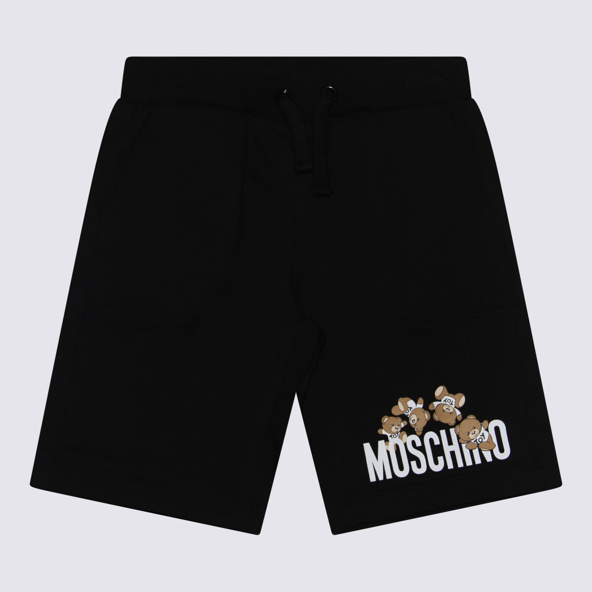 Shop Moschino Black Cotton Shorts