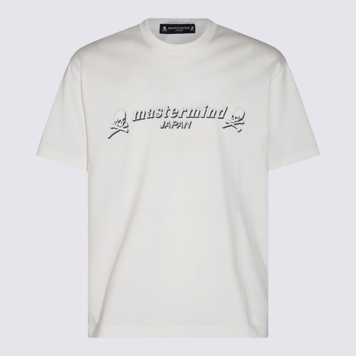 Shop Mastermind Japan White And Black Cotton T-shirt