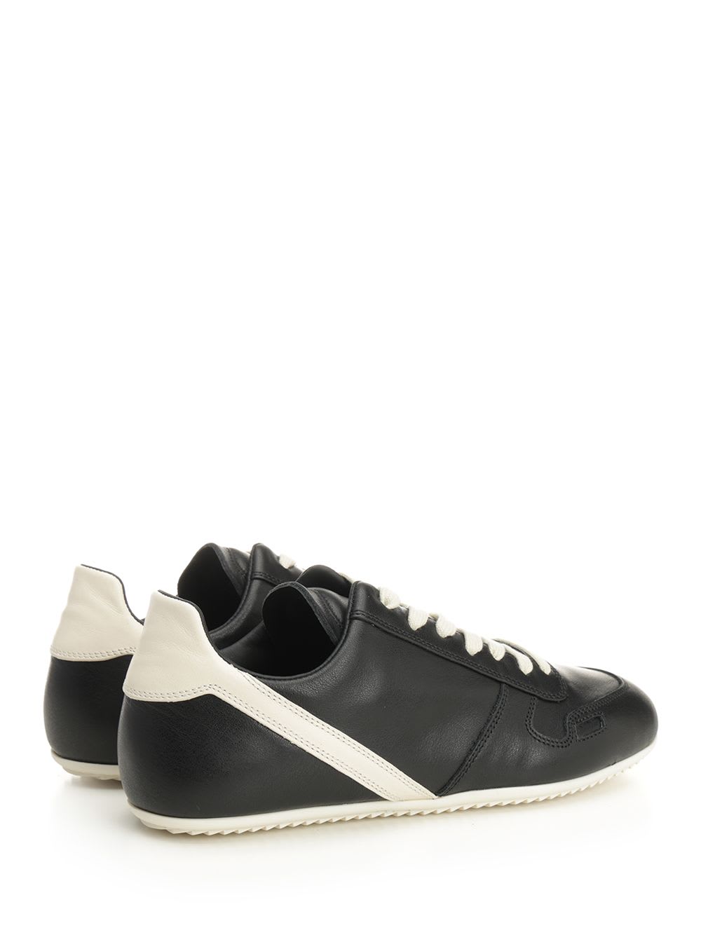 Rick Owens Black Low-top Sneakers With Suede Inserts In Leather Woman In Black