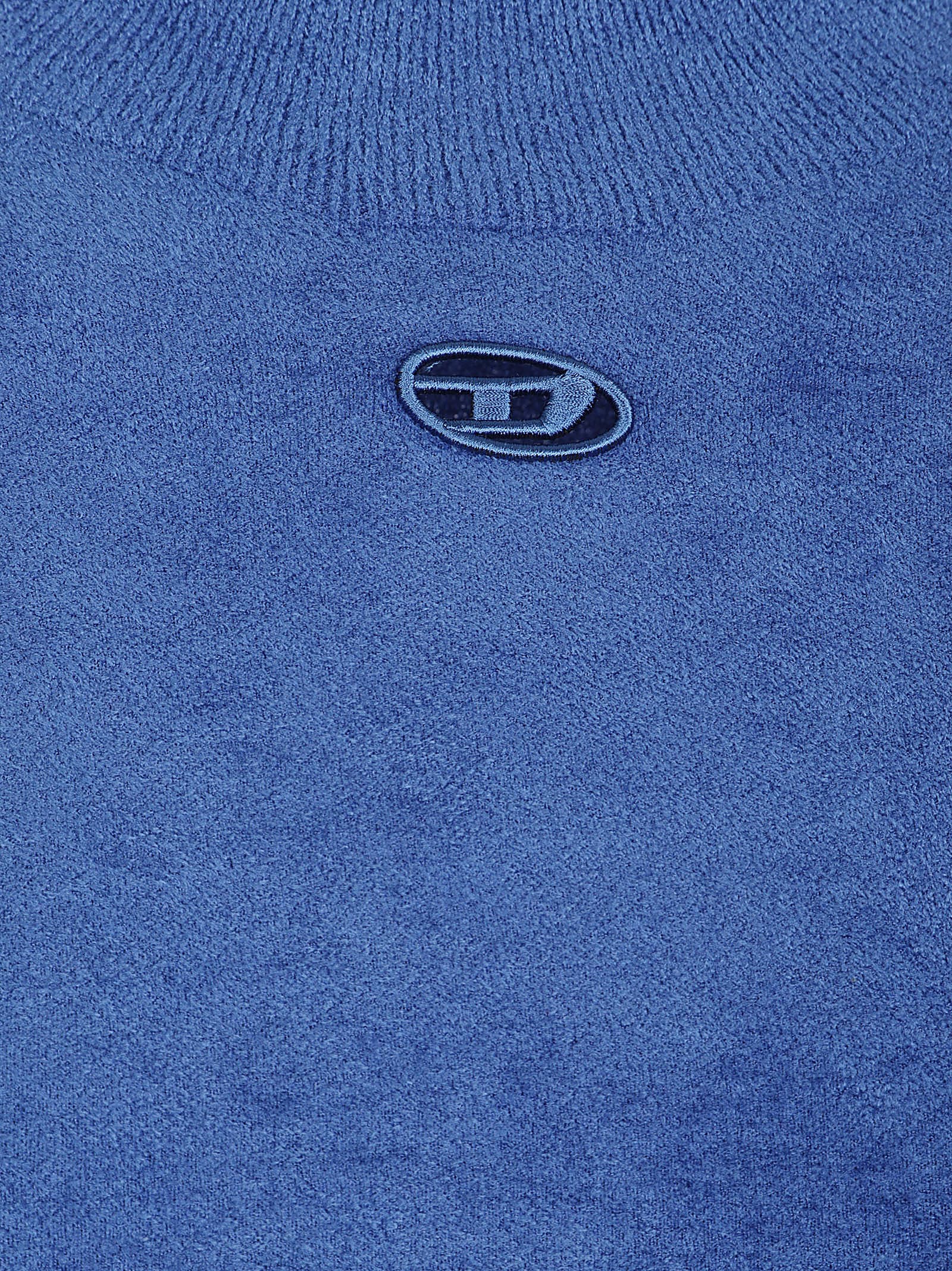 Diesel Chenille-effect Mini Dress With Sarong-style Skirt In Blue