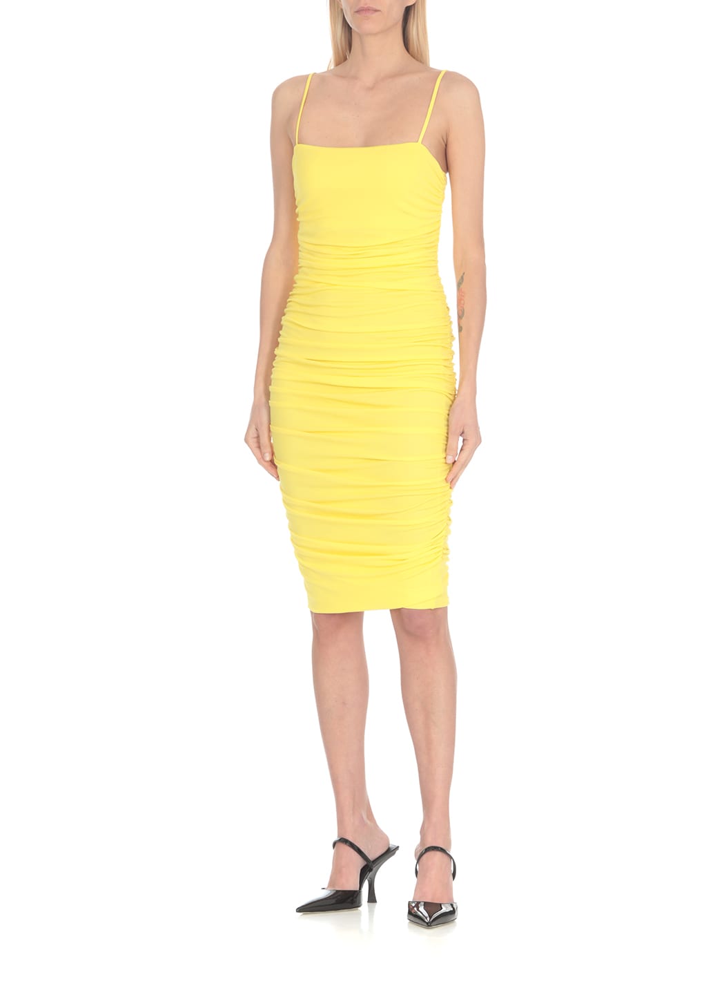 Shop Pinko Forza Dress In Yellow