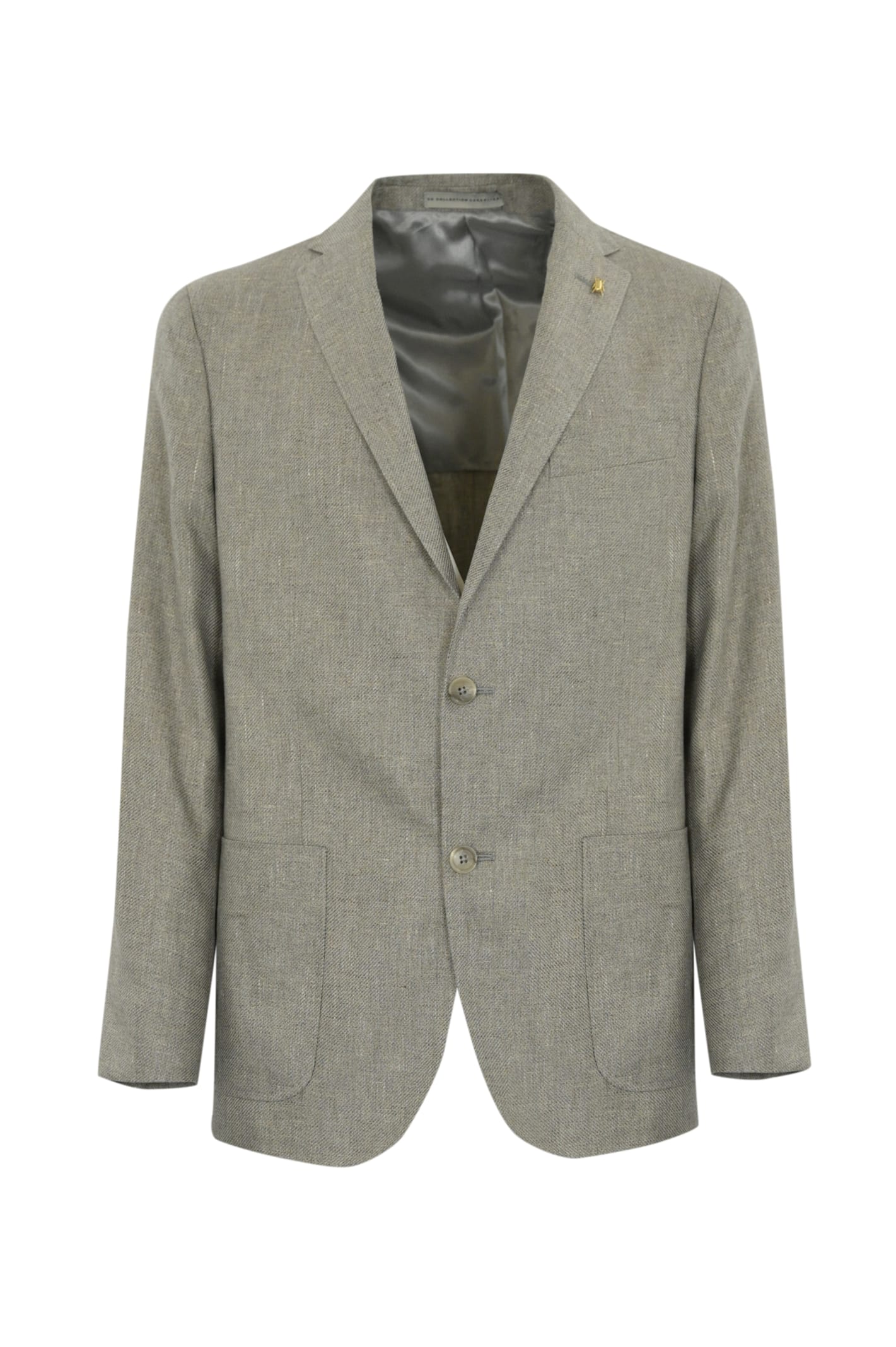 Single-breasted Jacket In Linen And Lyocell