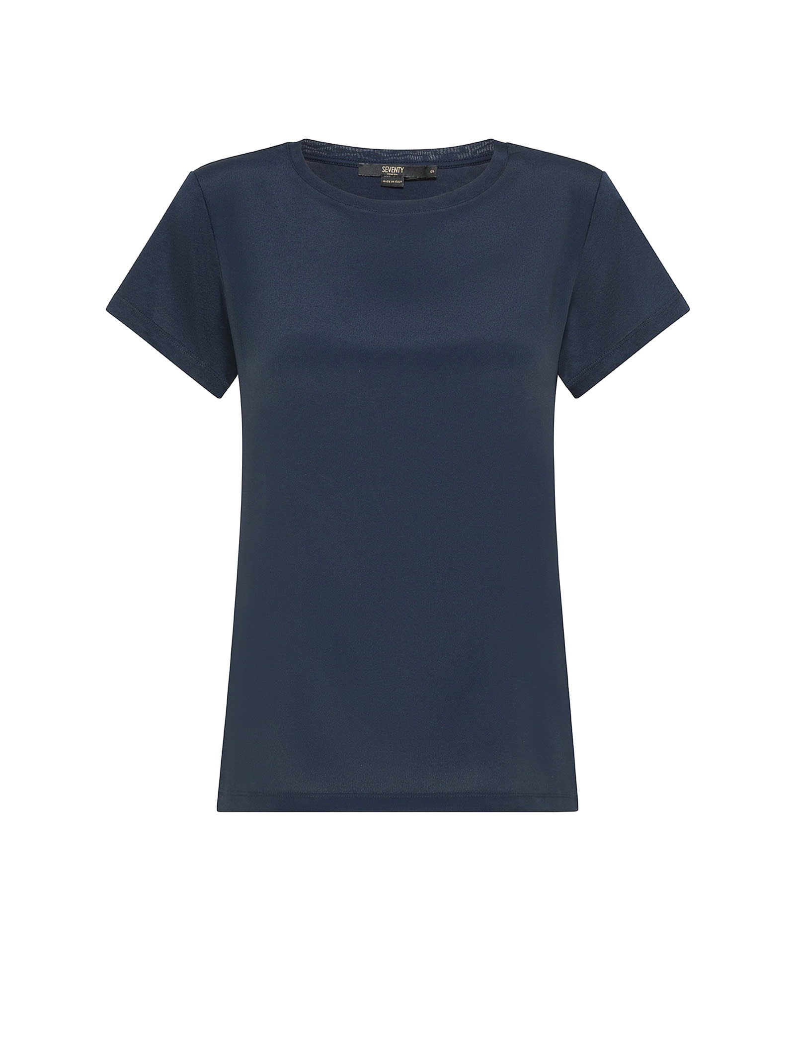 Shop Seventy Blue Jersey And Silk T-shirt