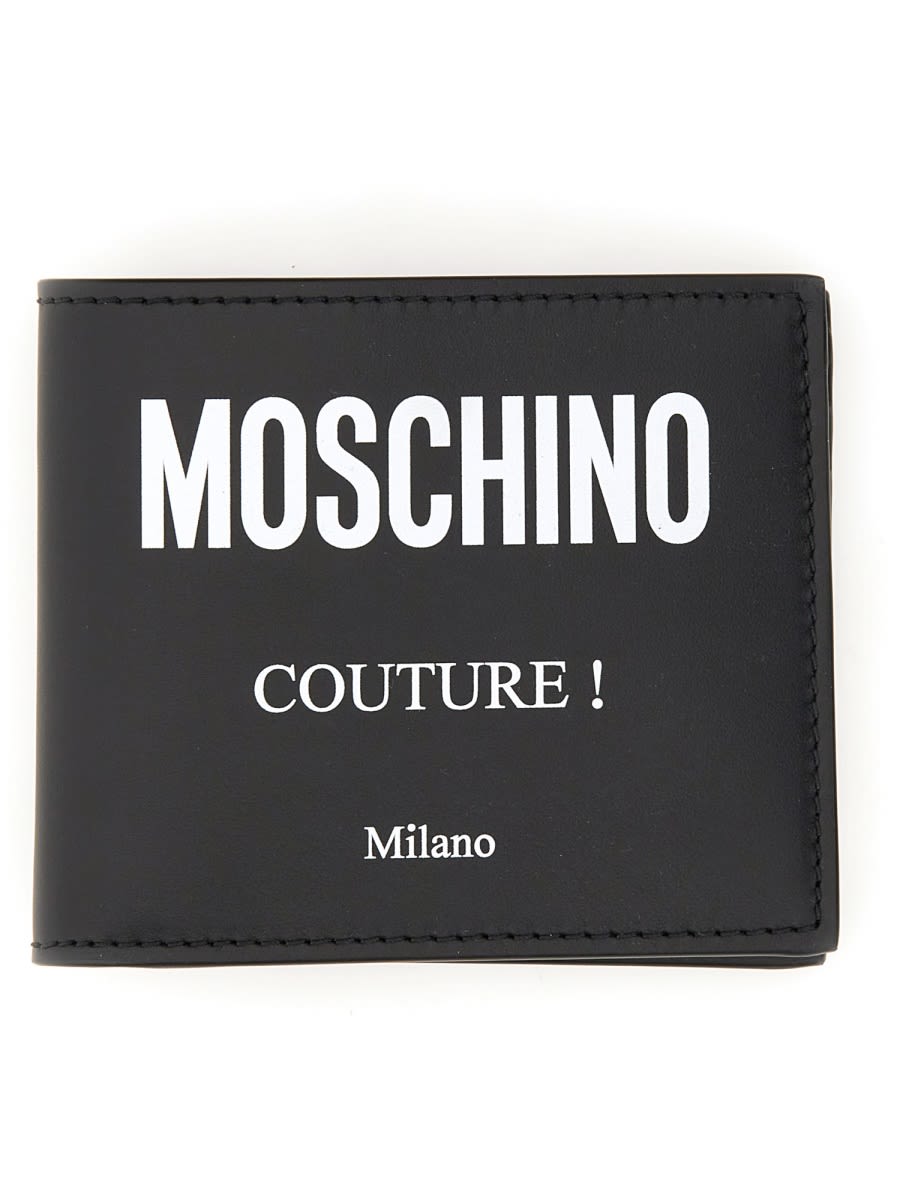 Shop Moschino Wallet With Logo In Black