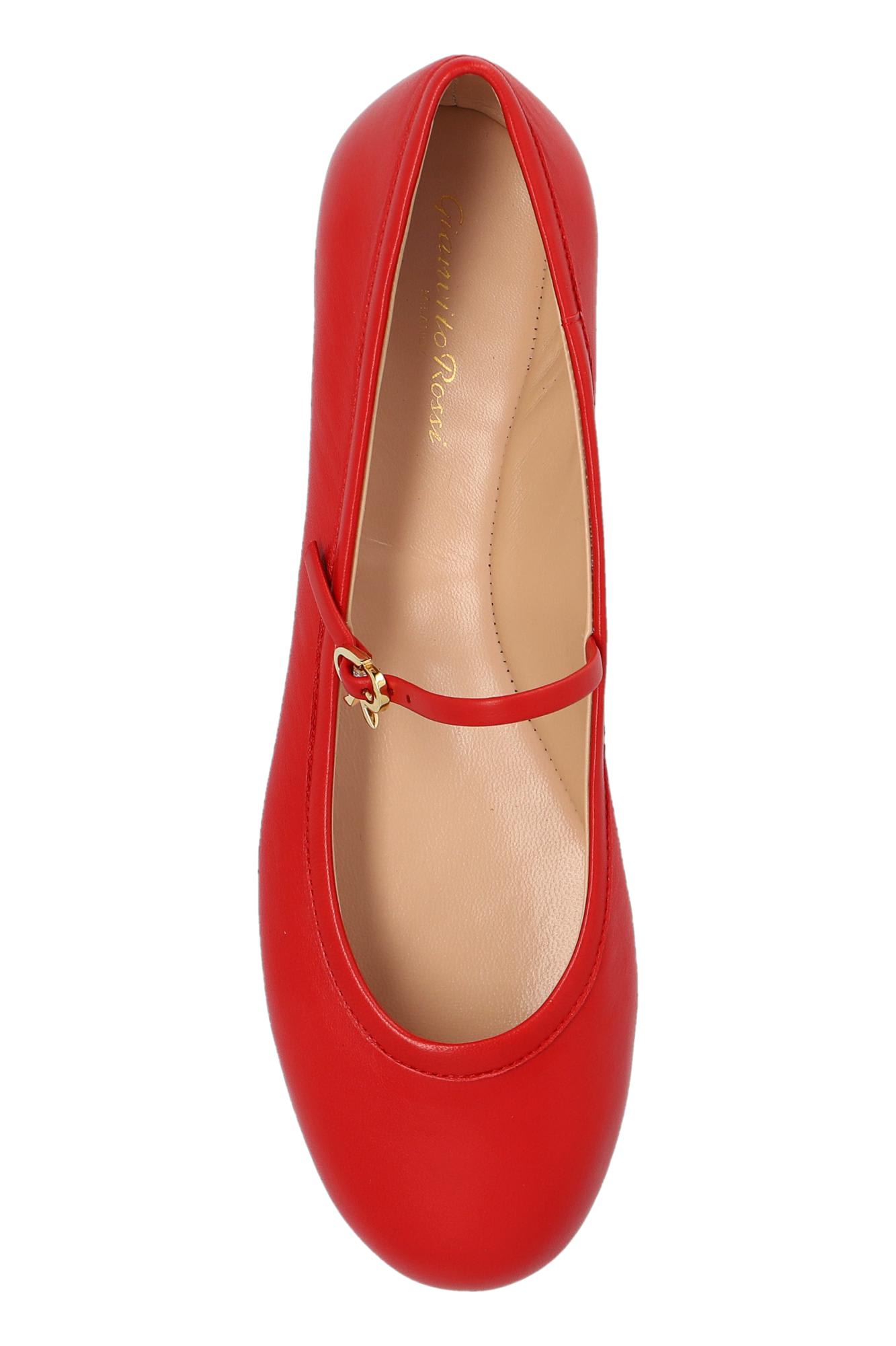 Shop Gianvito Rossi Ballet Flats Carla In Tabasco Red