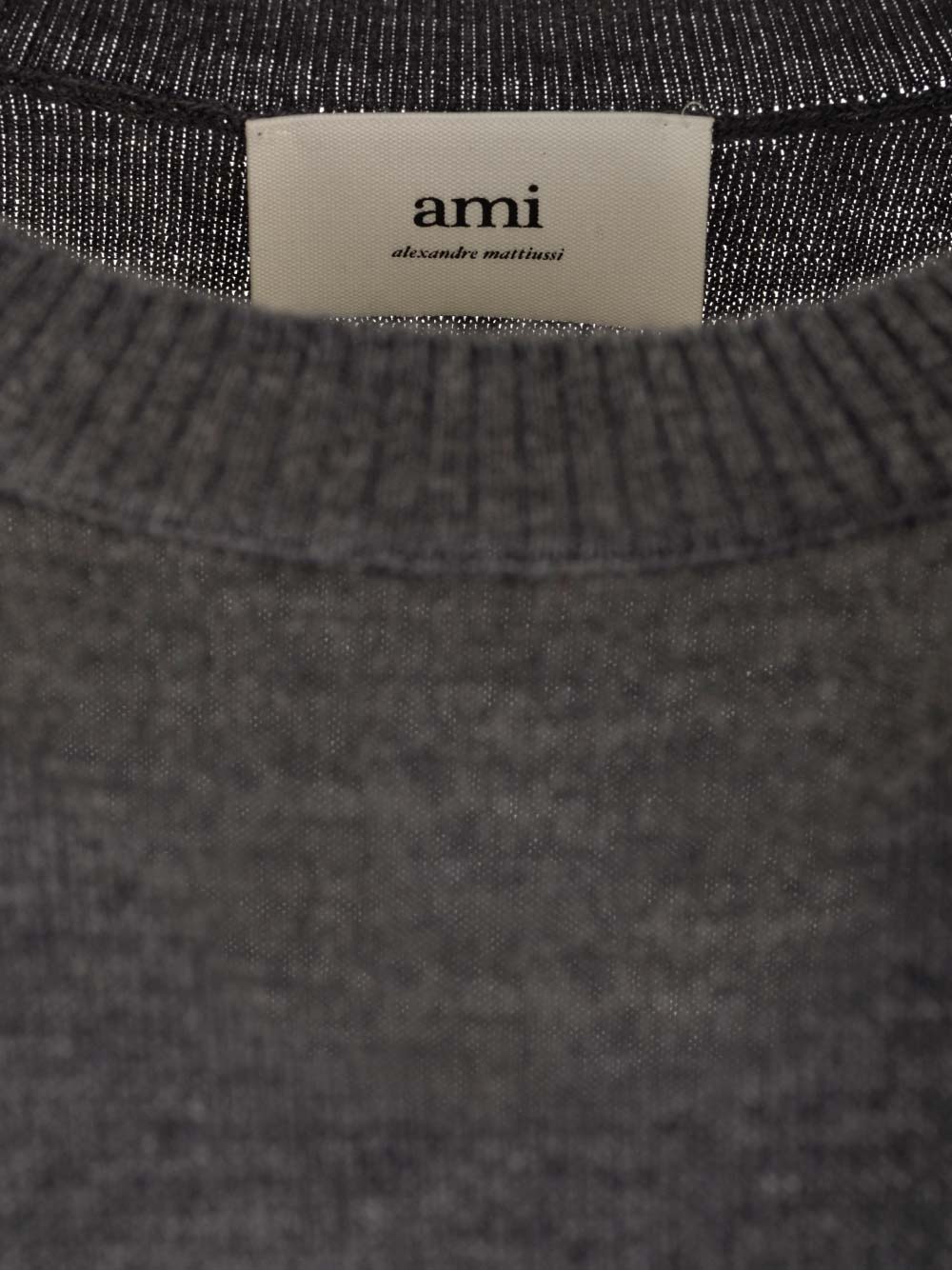 Shop Ami Alexandre Mattiussi Grey Ami De Coeur Sweater